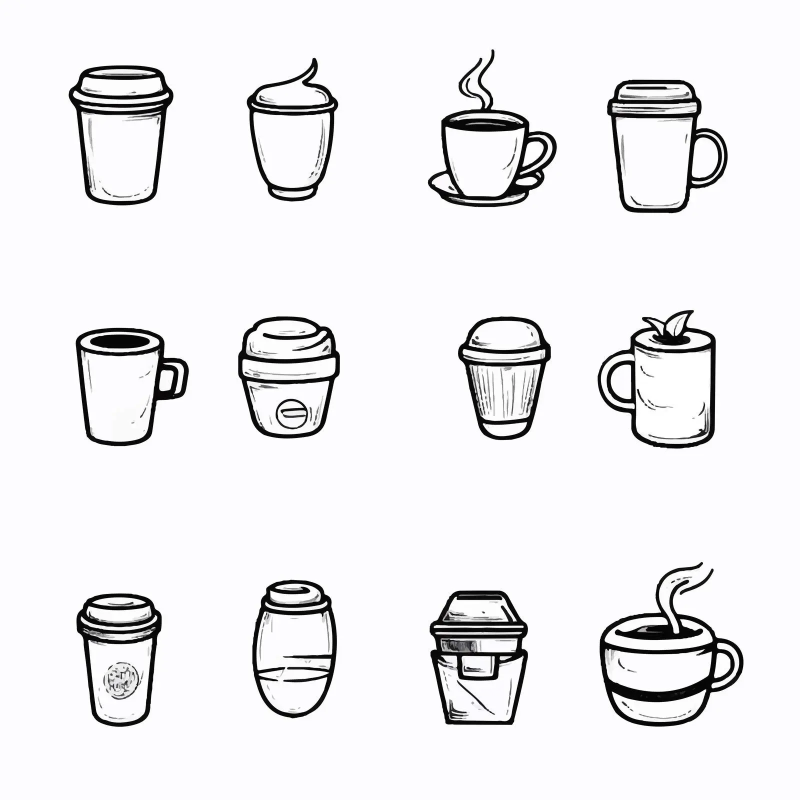 Cartoon Coffee Icons Vector Set — free download from Dotvec