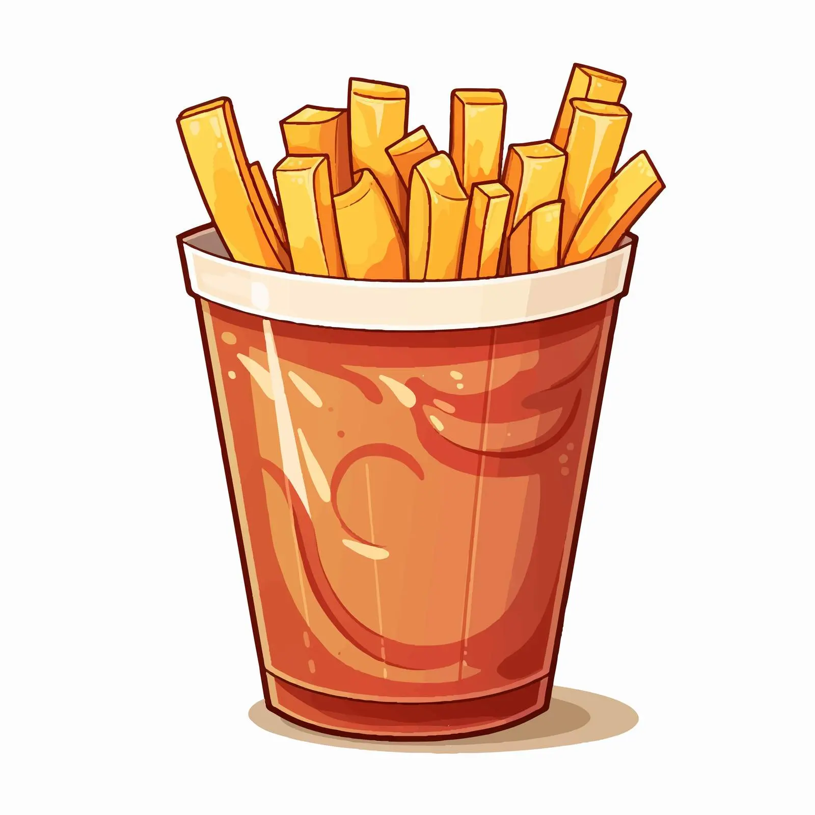 Cartoon Vector of Coffee and French Fries — free download from Dotvec