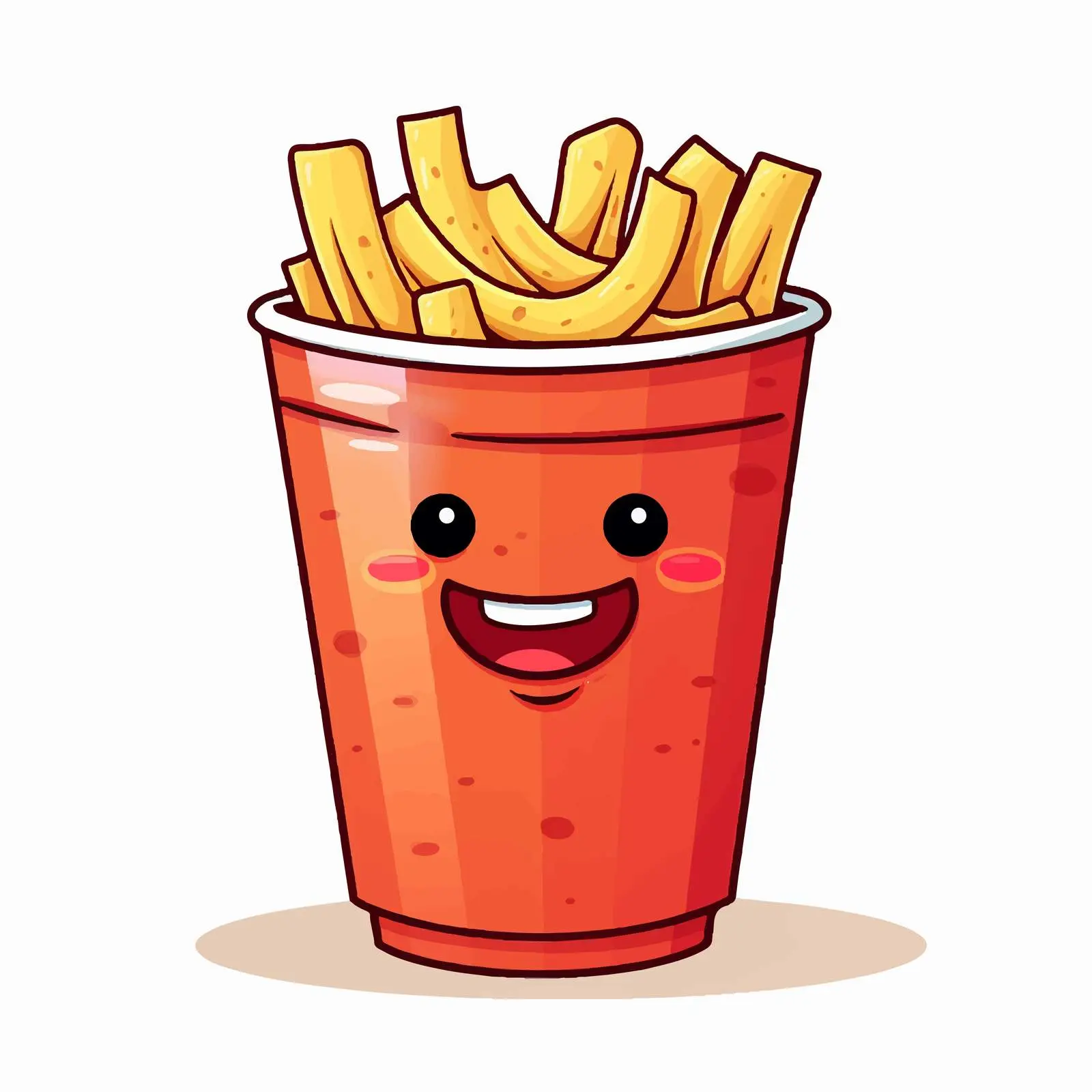 Cartoon Vector of Coffee Cup with French Fries — free download from Dotvec