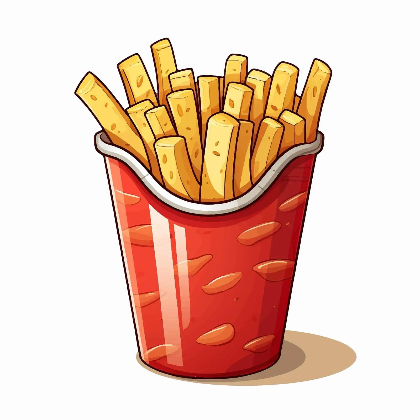 Cartoon Vector of Coffee Cup and French Fries — free download from Dotvec