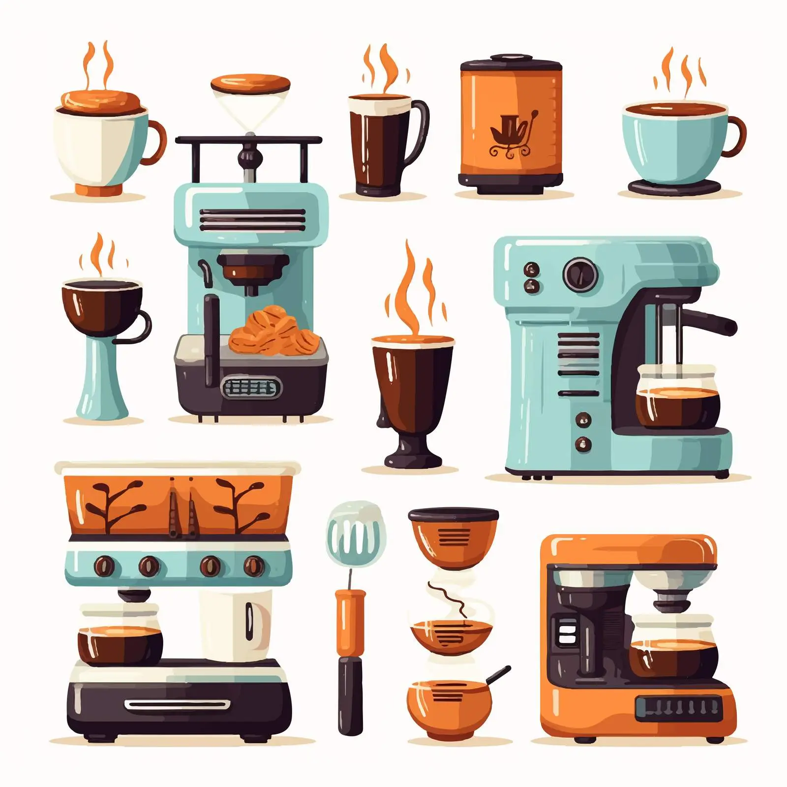 Coffee Set with Machine and Takeaway Supplies — free download from Dotvec