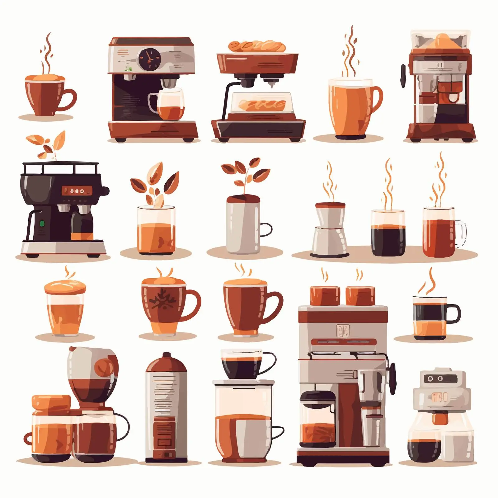 Coffee Set with Machine and Takeaway Cups — free download from Dotvec