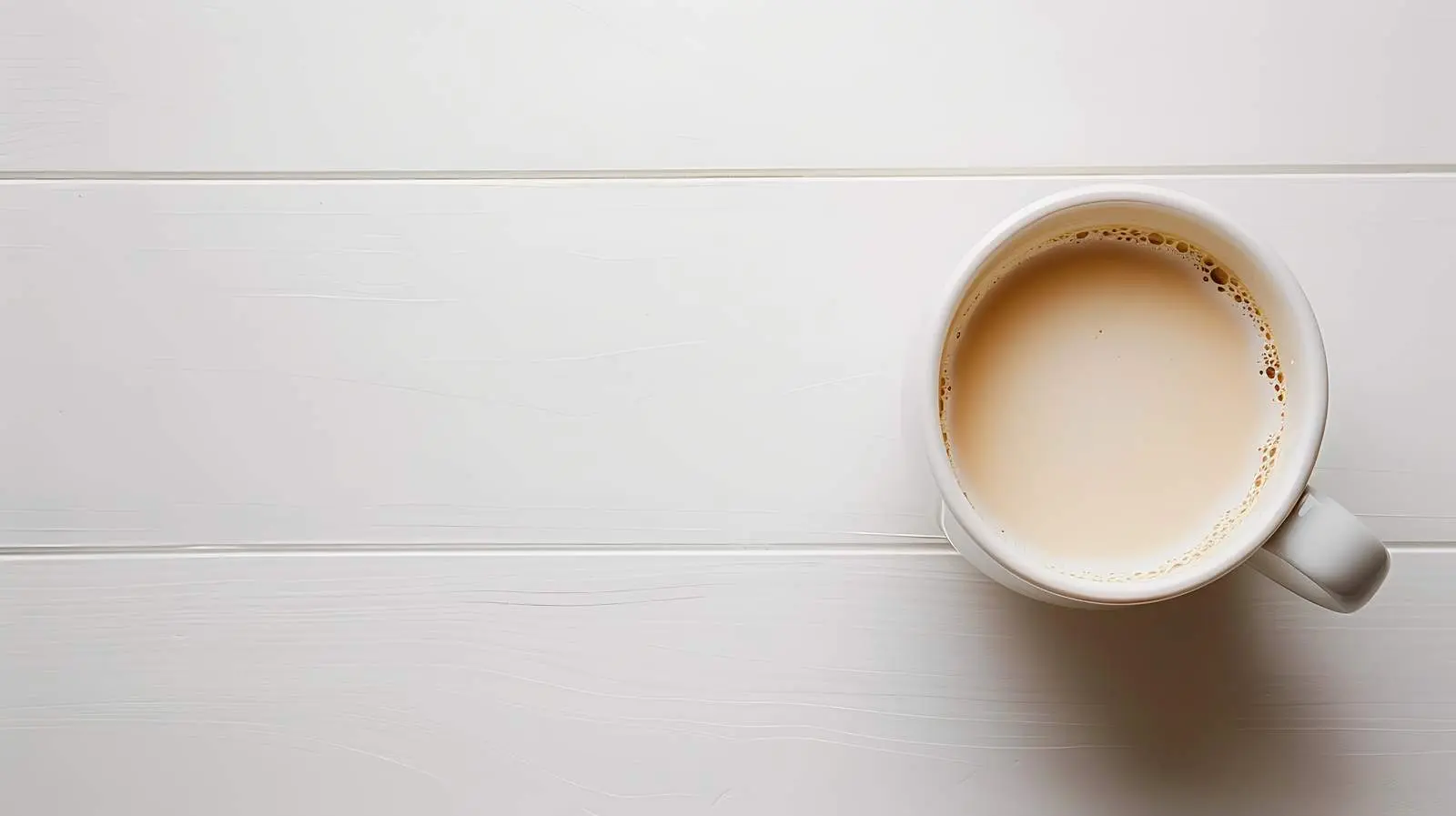 Coffee Mug Flatlay with Milk on Wooden Surface — free download from Dotvec