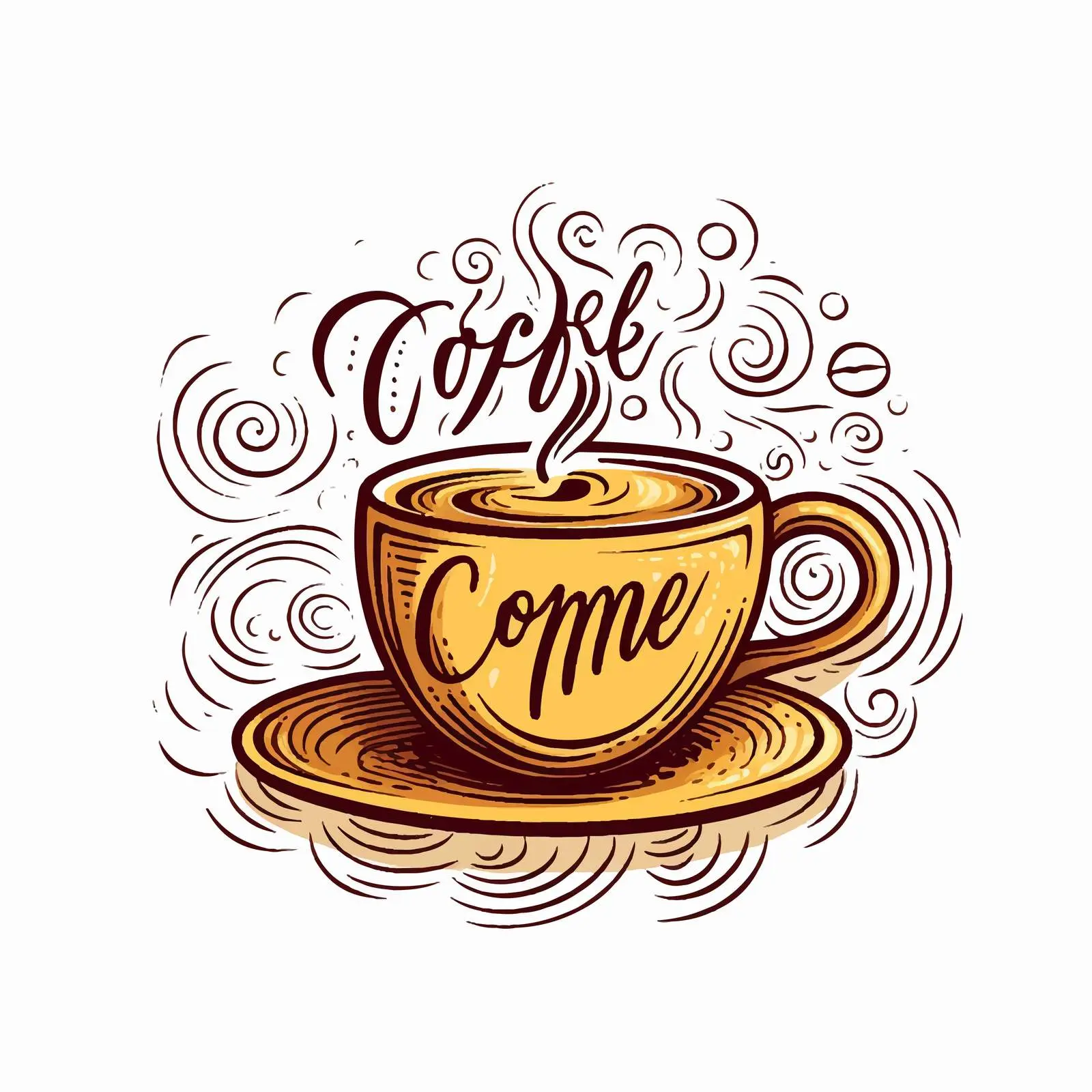 Hand Lettered Coffee Time Design — free download from Dotvec