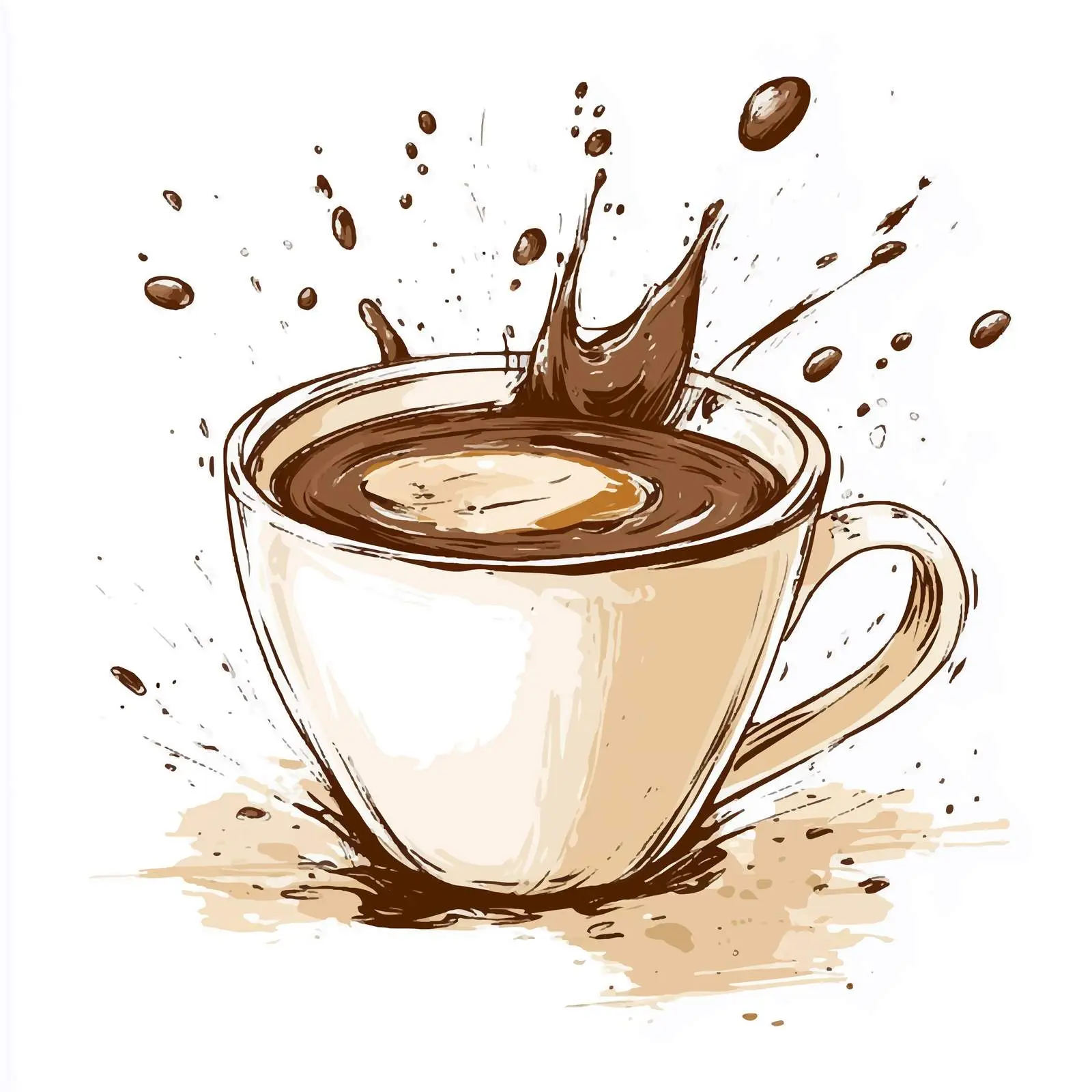 Hand-Drawn Coffee and Chocolate Cup — free download from Dotvec