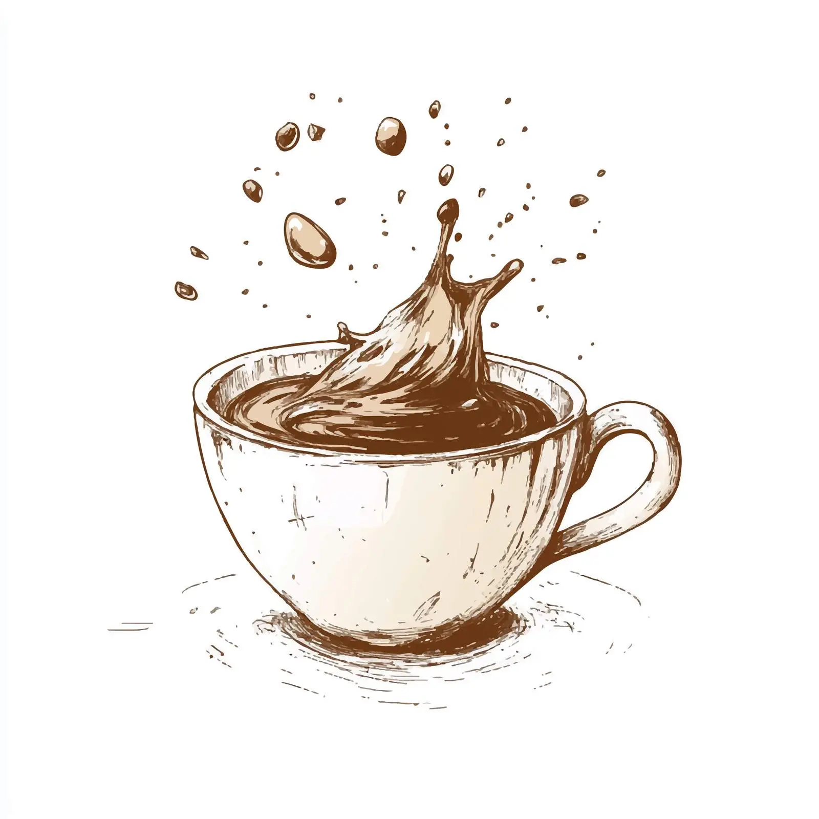 Hand Drawn Coffee and Chocolate Cup — free download from Dotvec