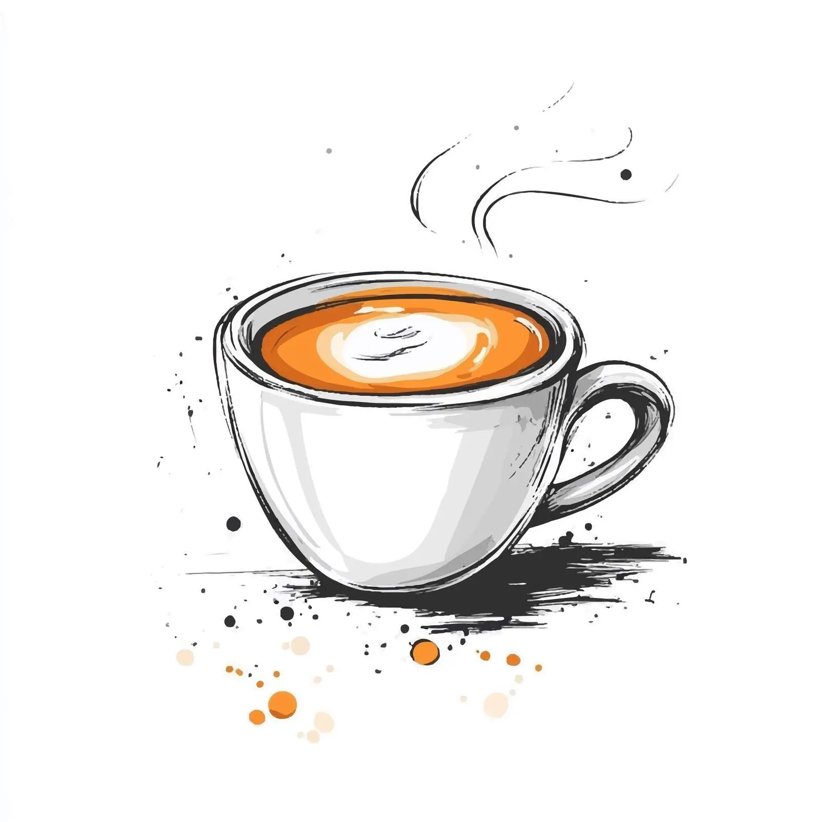 Hand Drawn Coffee with Cream Illustration — free download from Dotvec