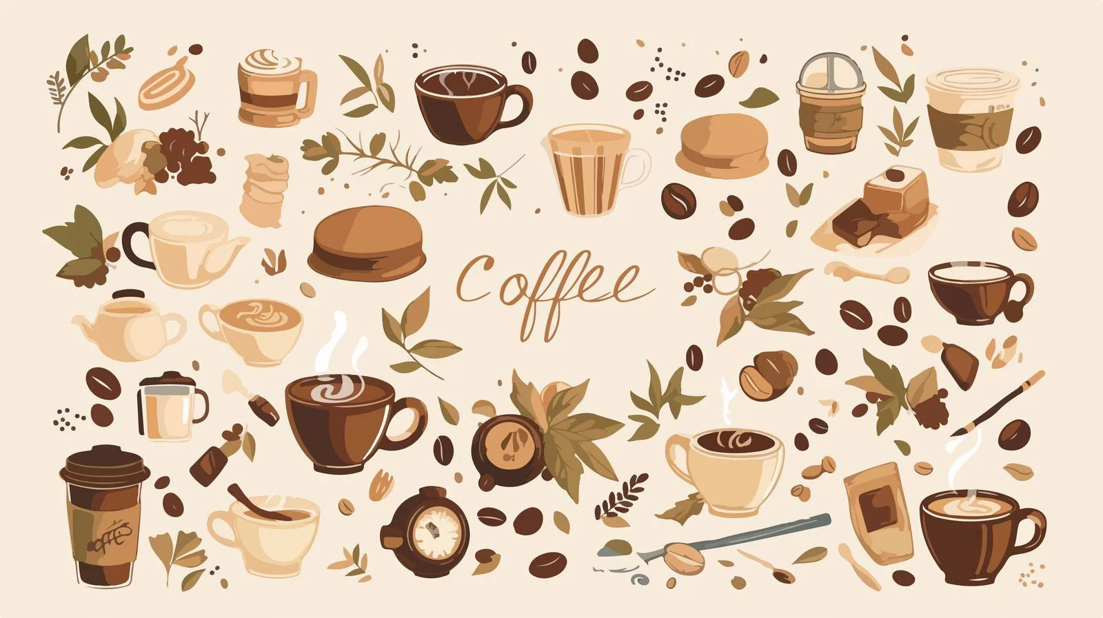 Elegant Coffee Sign on Light Background — free download from Dotvec