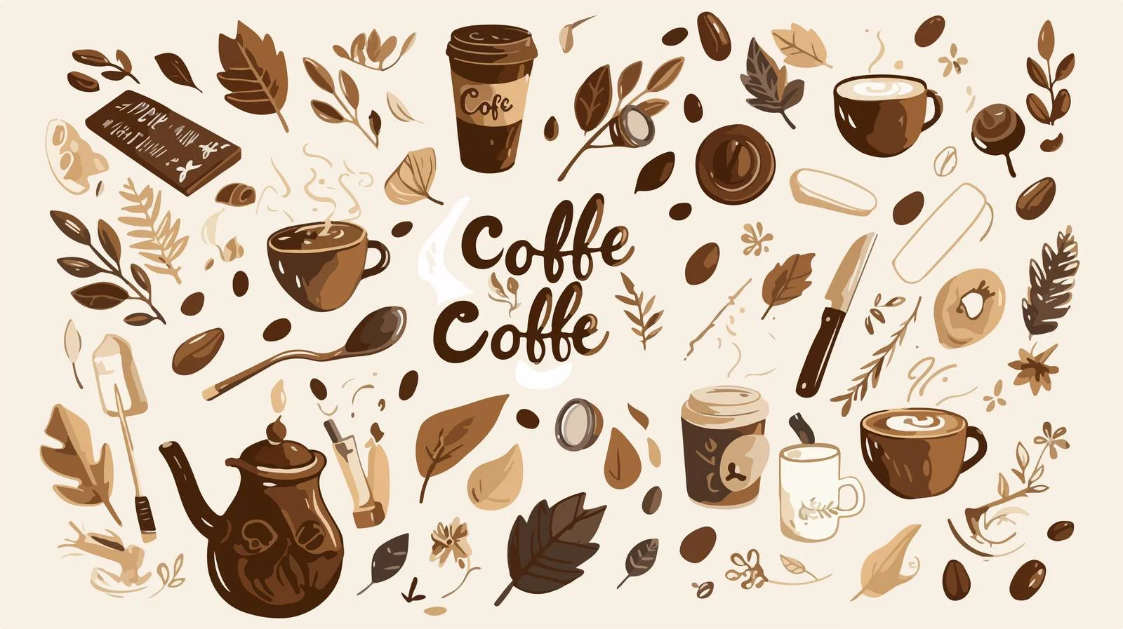 Elegant Coffee Typography on Light Background — free download from Dotvec