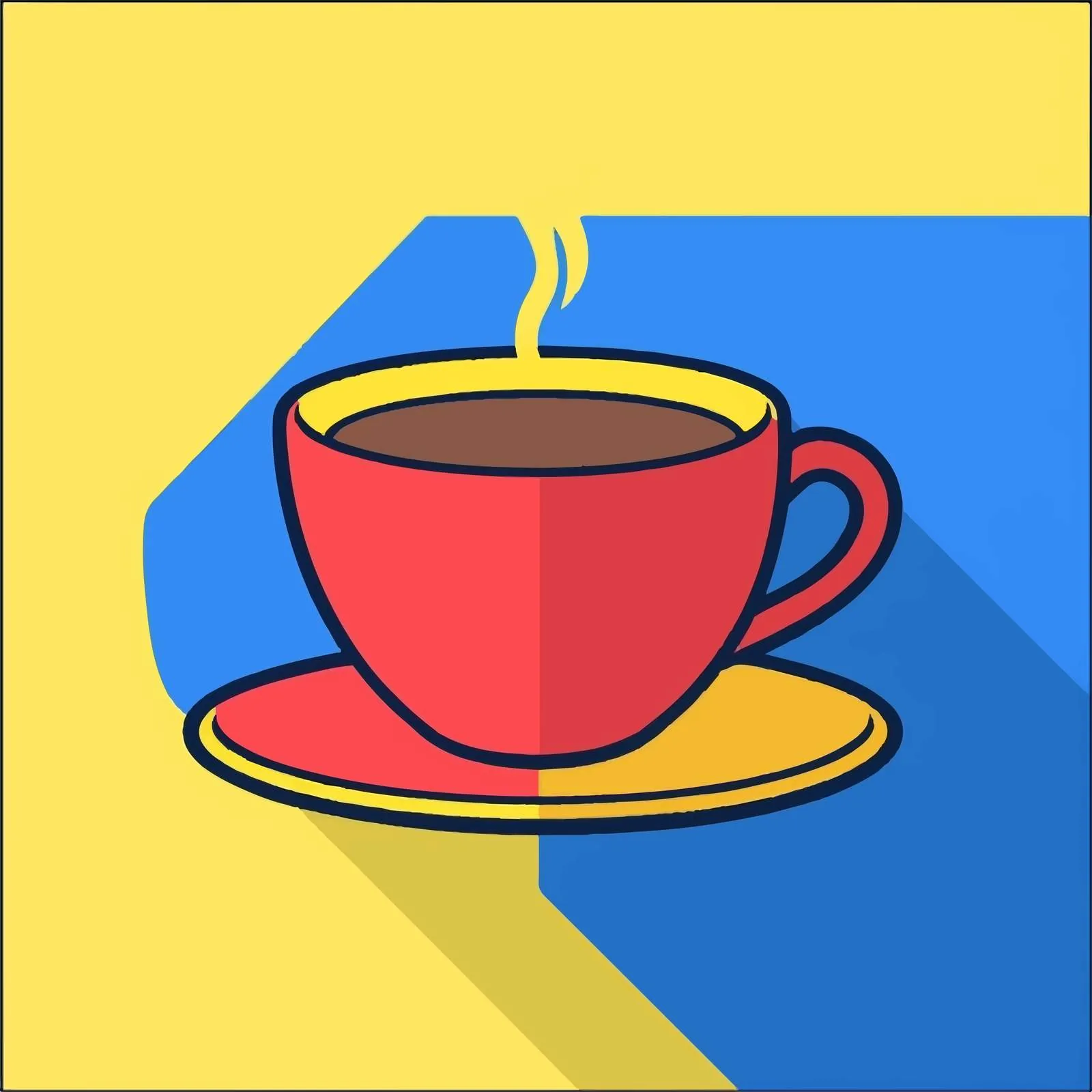 Coffee Icon Vector on Colorful Background — free download from Dotvec
