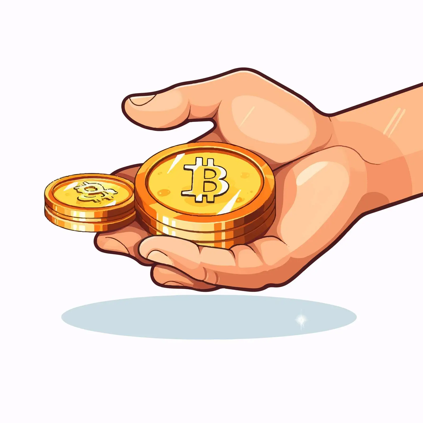 Hand Holding Coin Change with Gold Accent — free download from Dotvec