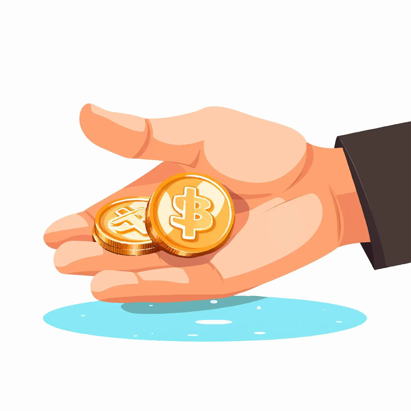 Hand Holding Coin Between Fingers — free download from Dotvec