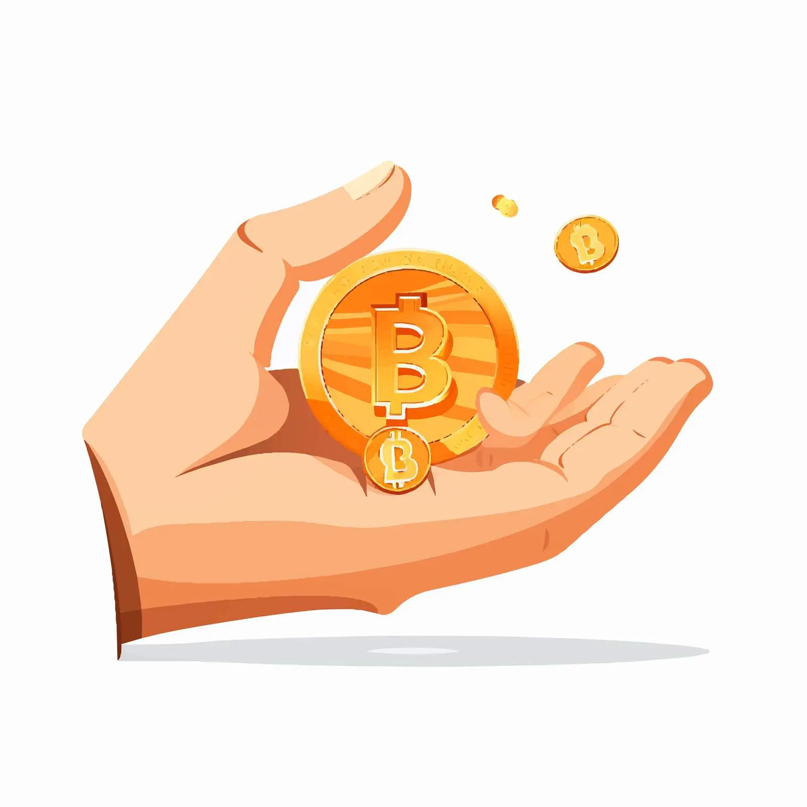 Hand Holding Gold Coins for Money Change — free download from Dotvec