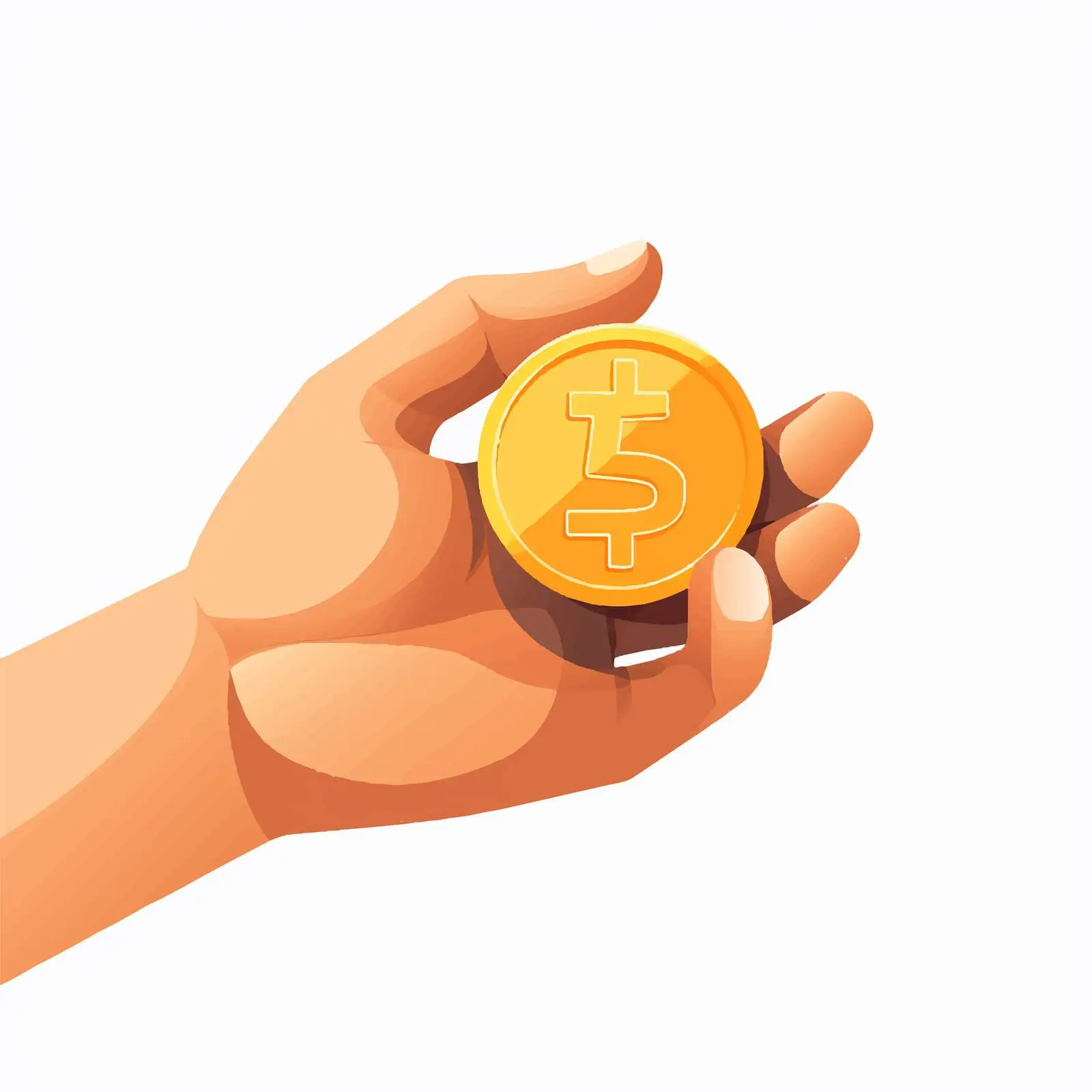 Hand Holding Gold Coins in Fingers – free money savings image from Dotvec