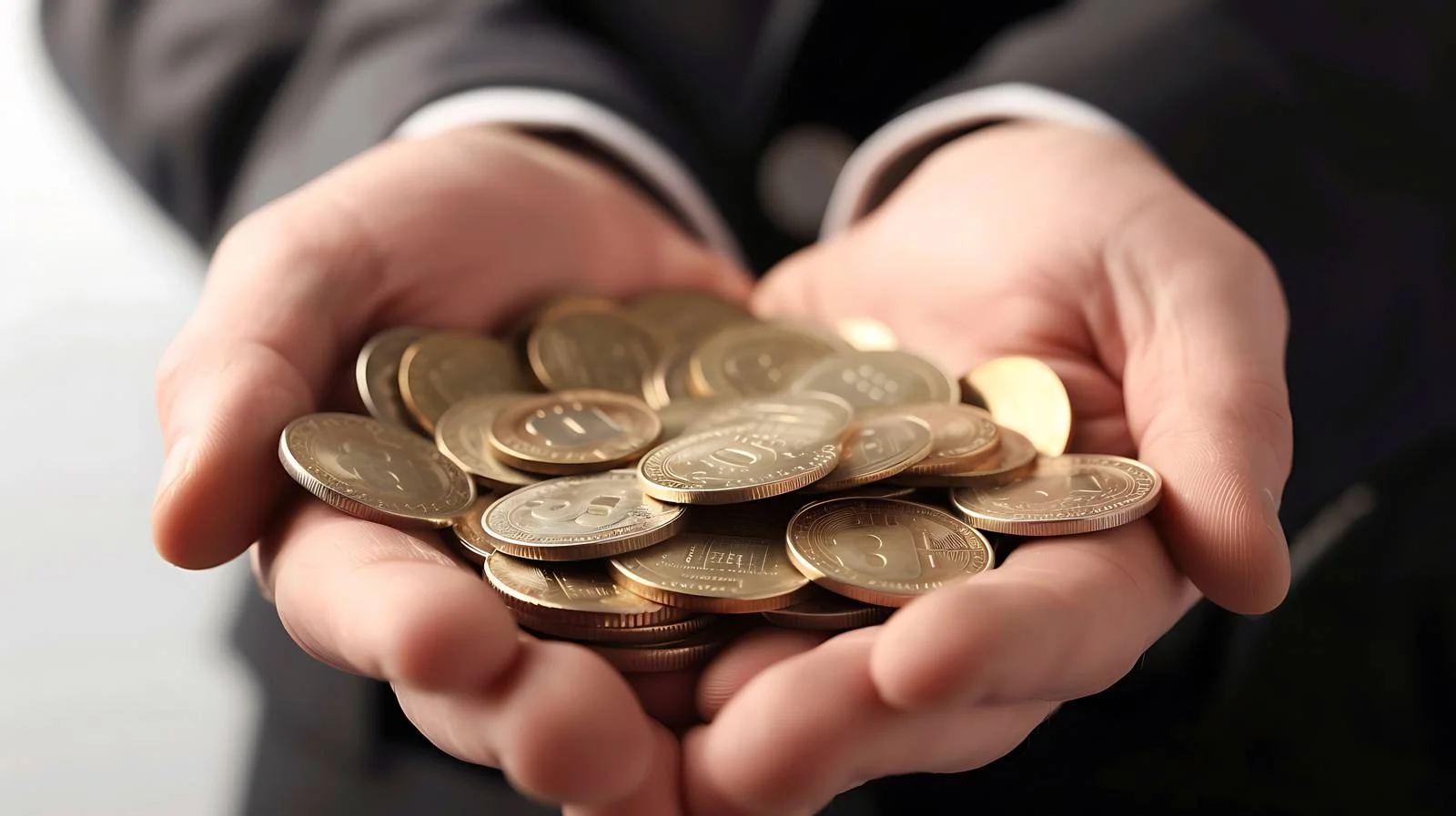 Financial Growth Symbolized by Holding Coins — free download from Dotvec