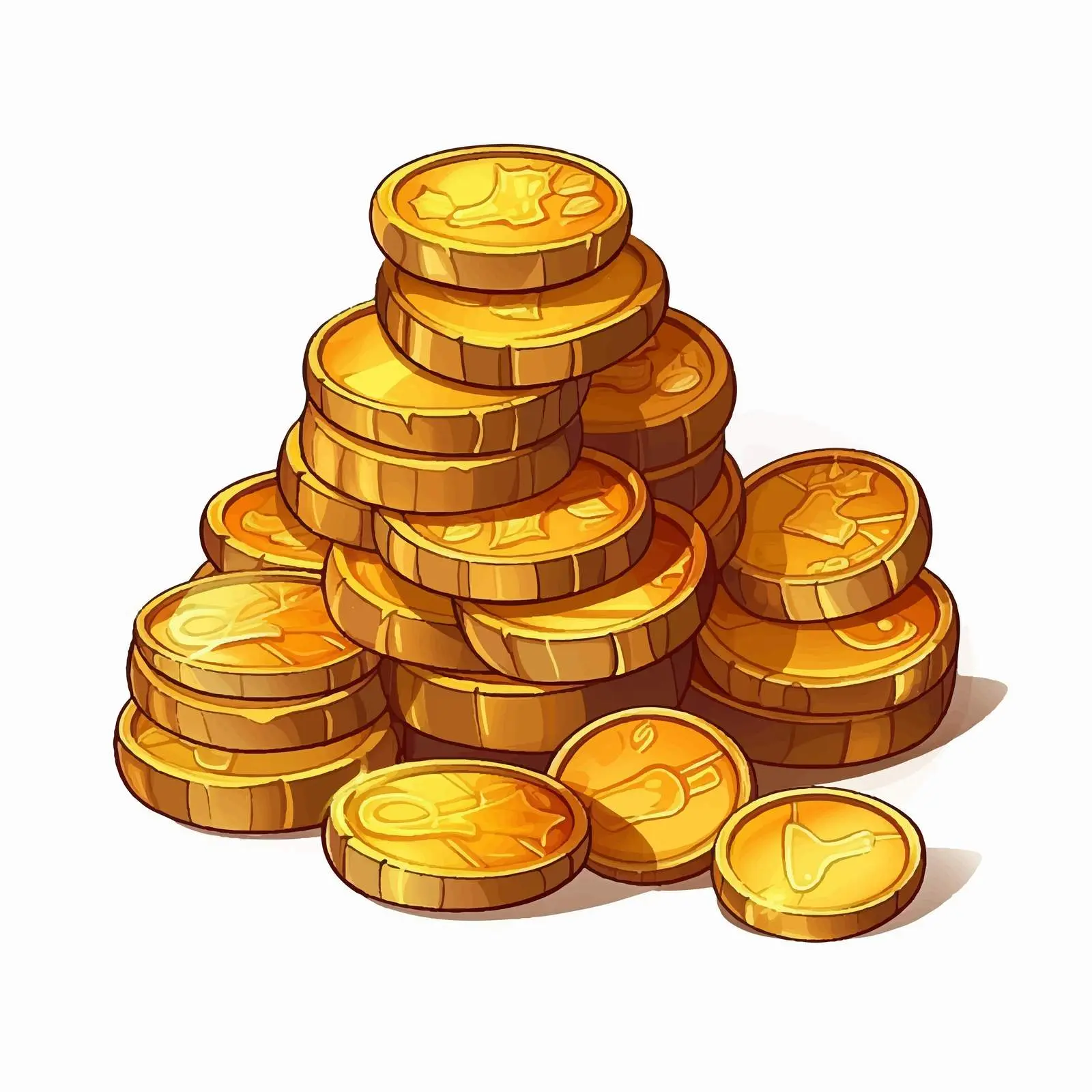 Cartoon Treasure Coin Icon Illustration — free download from Dotvec