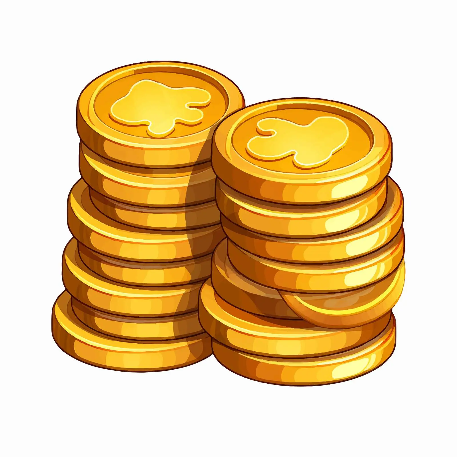 Cartoon Treasure Coins Isolated Vector Icon — free download from Dotvec