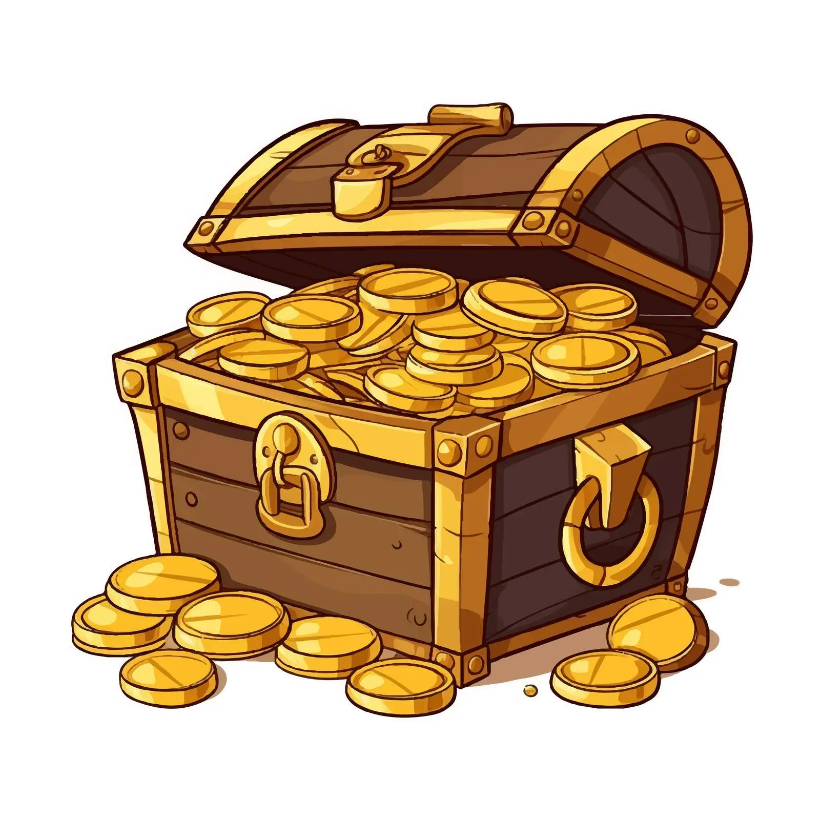 Cartoon Treasure Coins Vector Illustration — free download from Dotvec