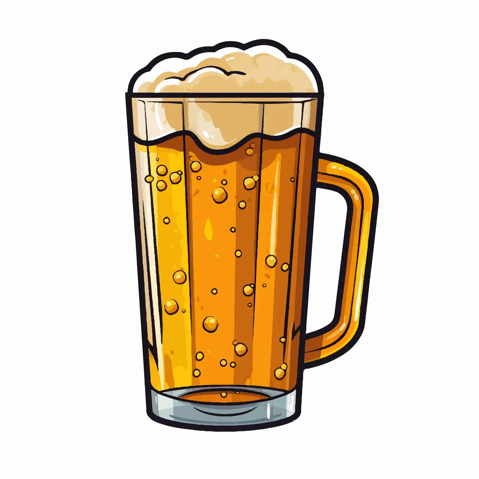 Isolated Flat Icon of Cold Beer Glass – free craft beer image from Dotvec