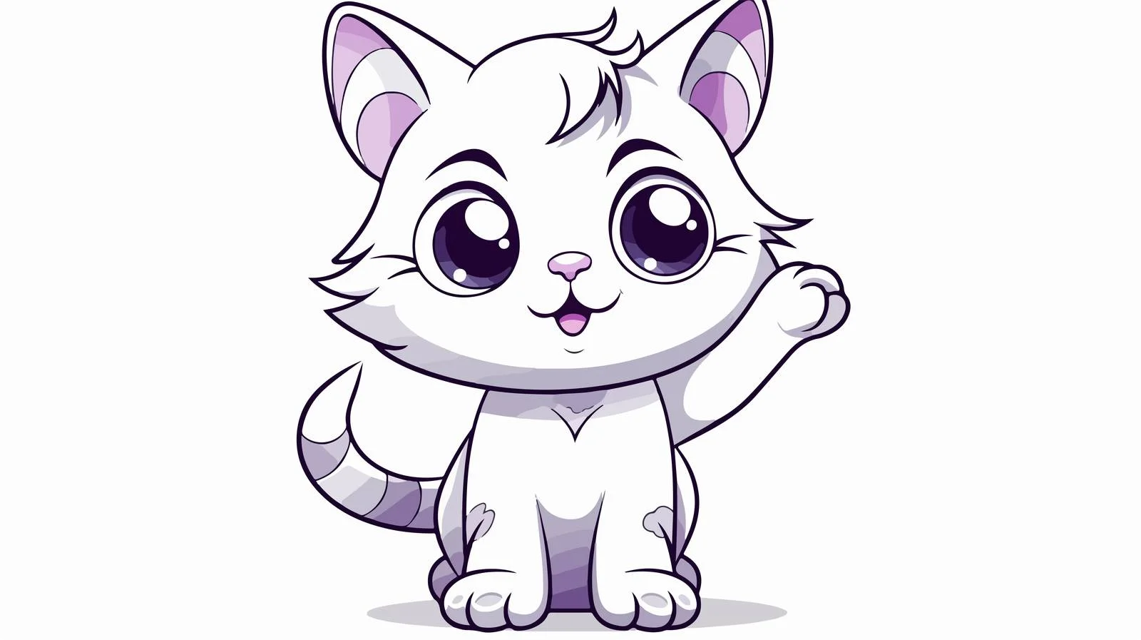 Cat Line Drawing in Cold Gradient — free download from Dotvec