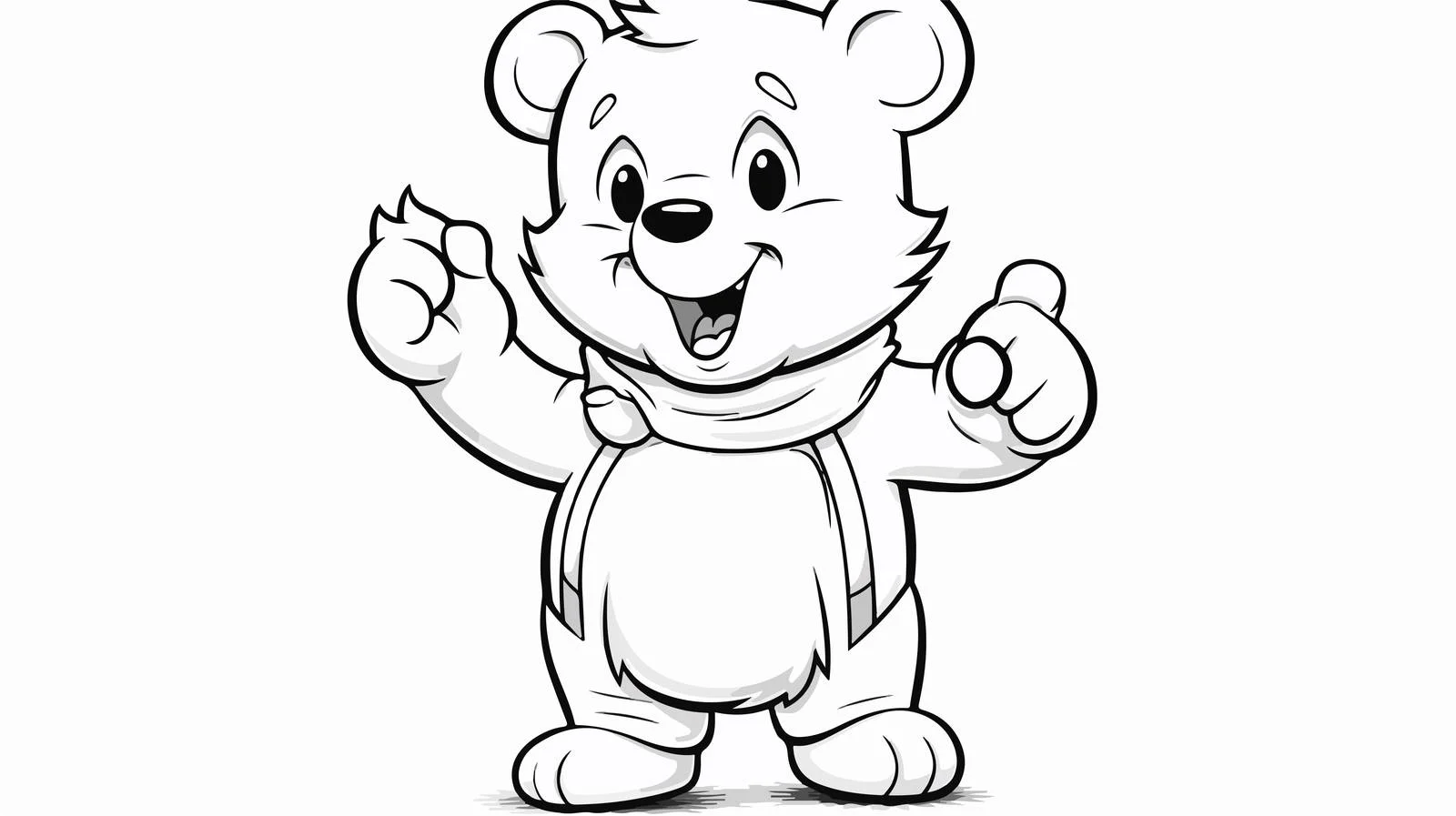 Chilly Cartoon Bear Line Drawing — free download from Dotvec