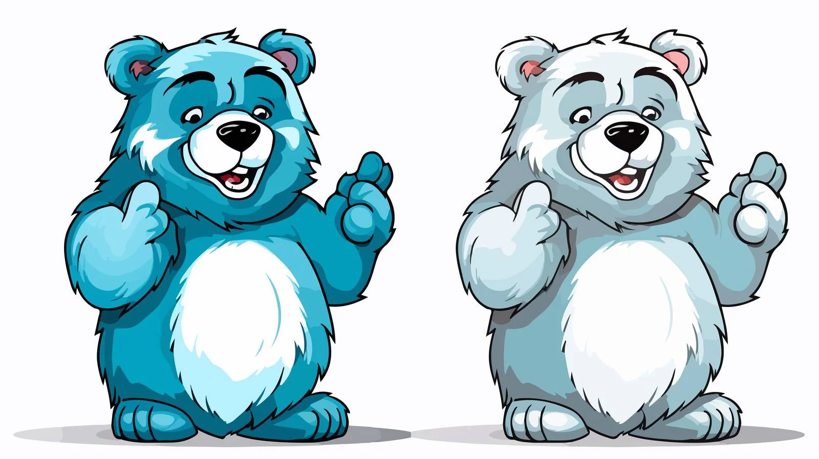 Cartoon Bear Giving Cold Gradient Line Drawing — free download from Dotvec