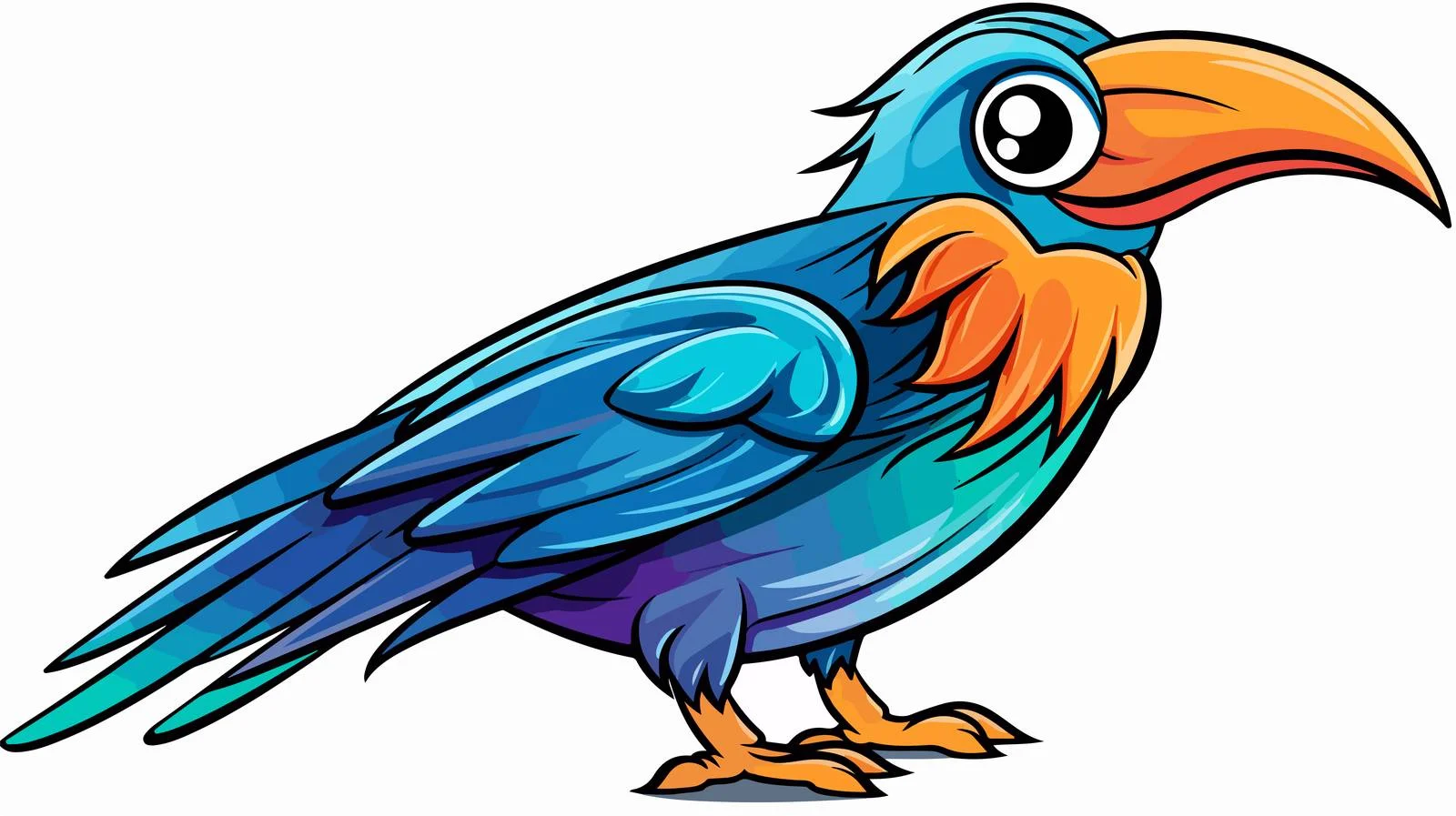 Charming Cartoon Bird Line Drawing — free download from Dotvec