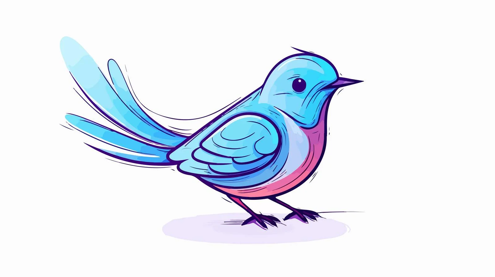 Chilly Cartoon Bird Outline — free download from Dotvec
