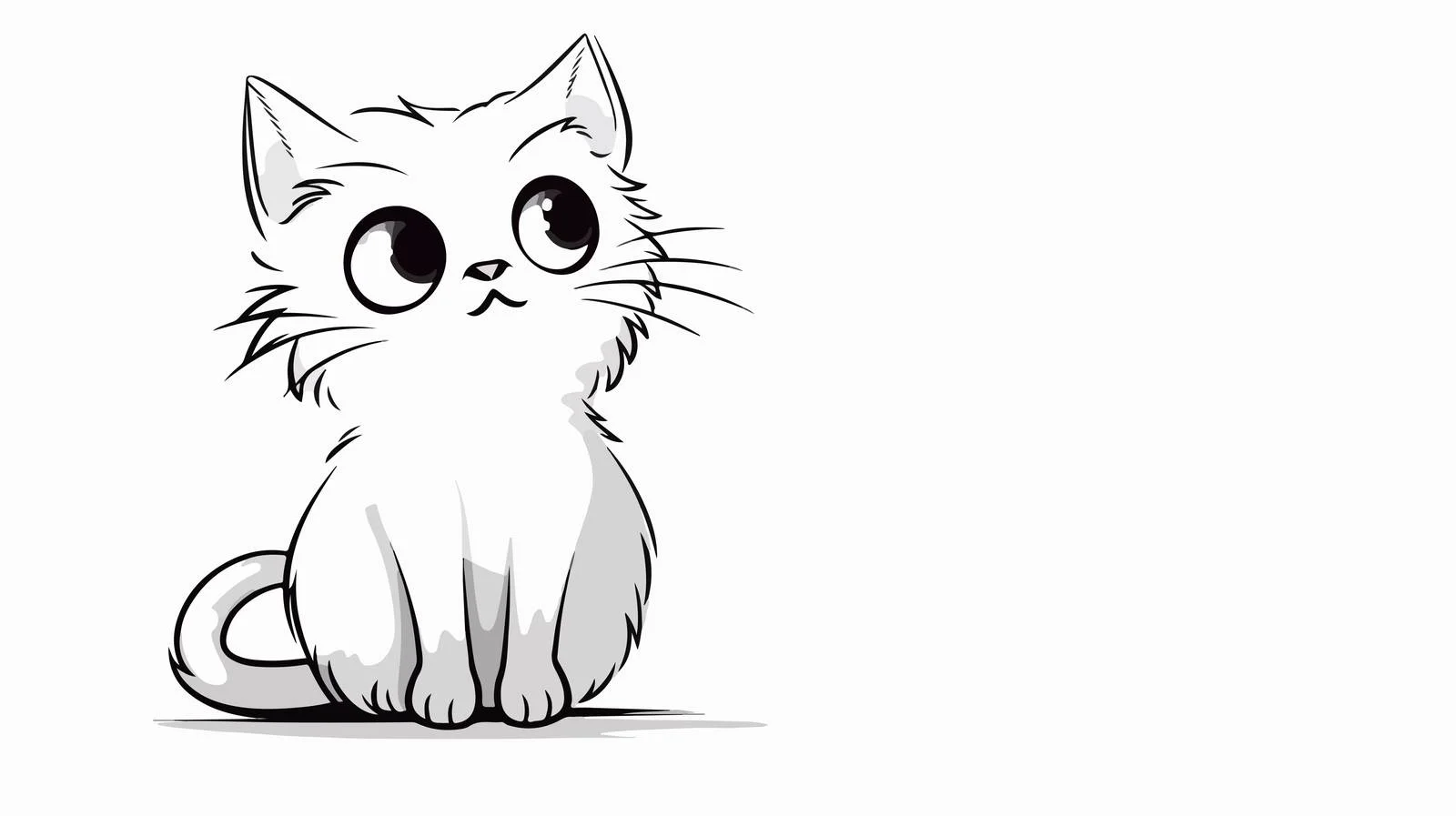Chilly Cartoon Cat Stares Drawing — free download from Dotvec