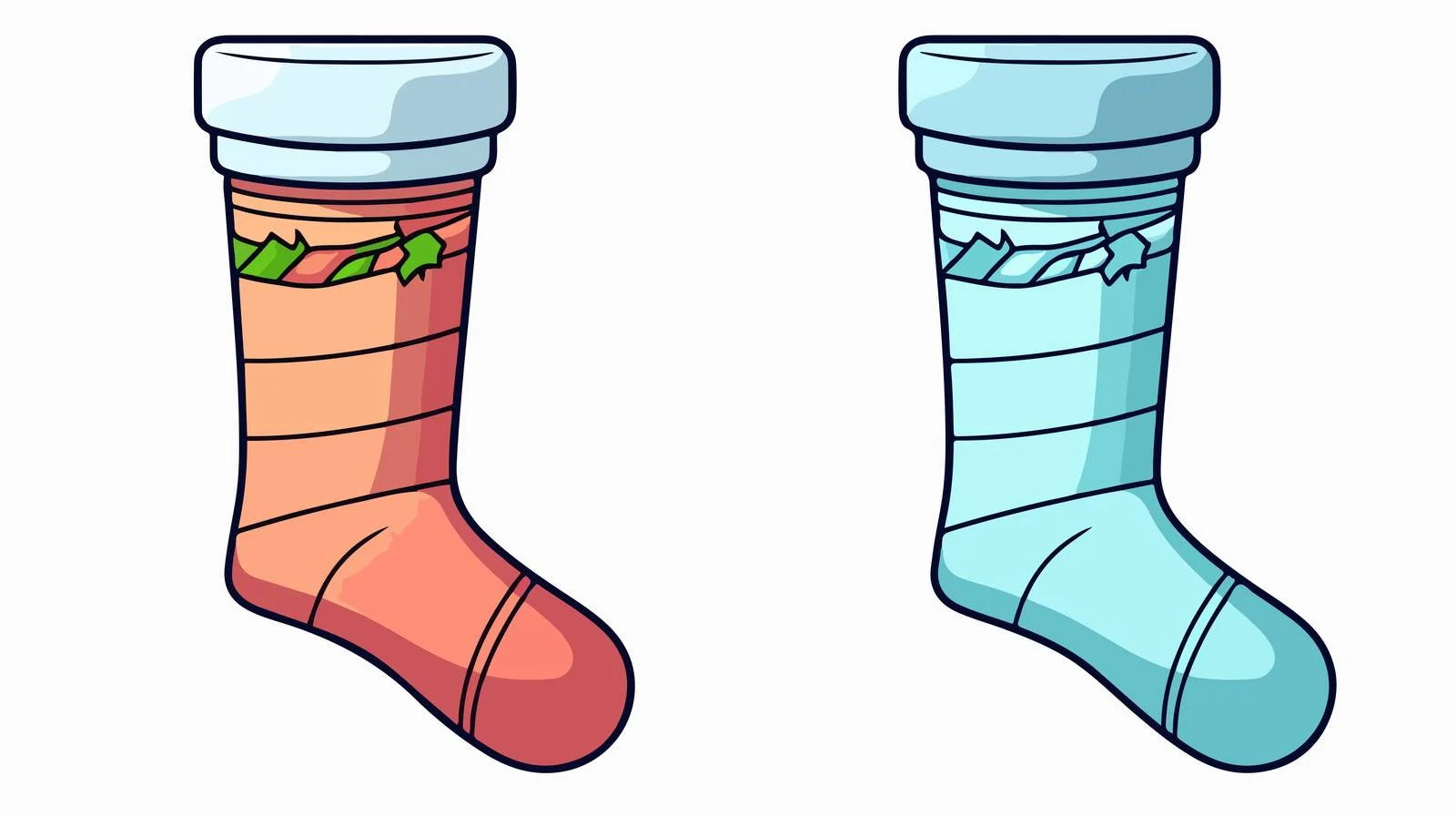 Cartoon Christmas Stocking Illustration — free download from Dotvec