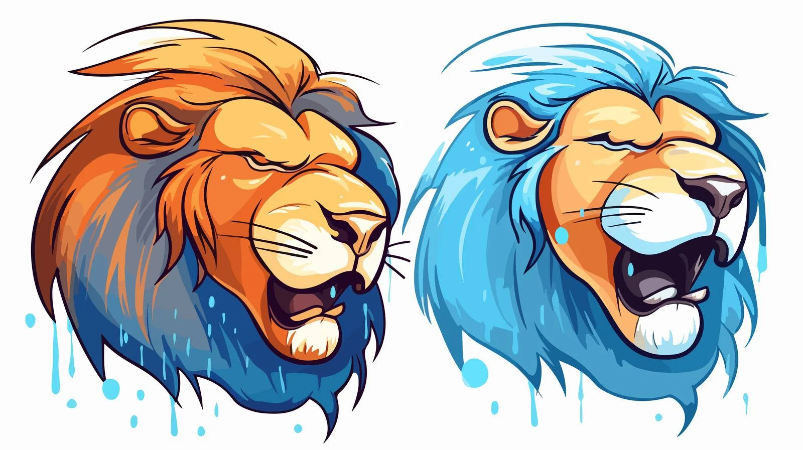 Cartoon Crying Lion Sketch — free download from Dotvec