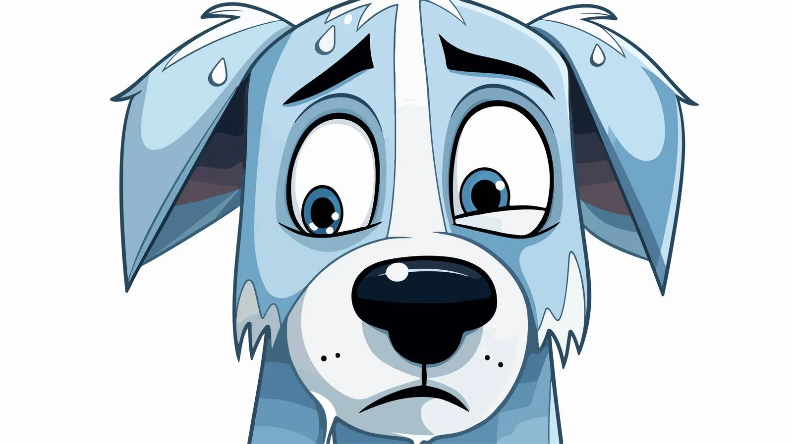 Sad Cartoon Dog Line Drawing — free download from Dotvec