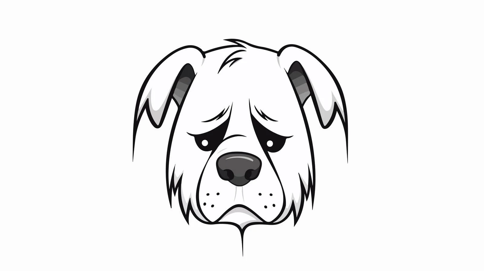 Cartoon Dog Face Crying — free download from Dotvec