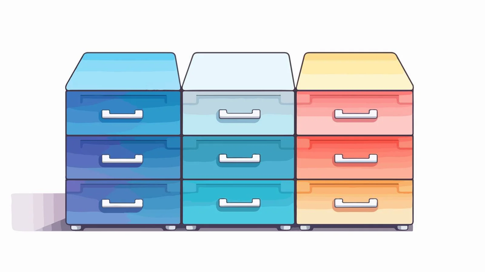Cartoon Style Gradient Drawer Illustration — free download from Dotvec