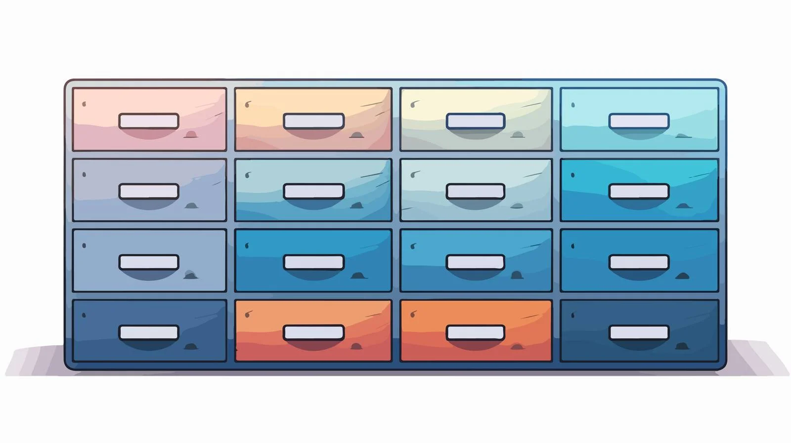 Cartoon Frozen Gradient Drawers Illustration — free download from Dotvec