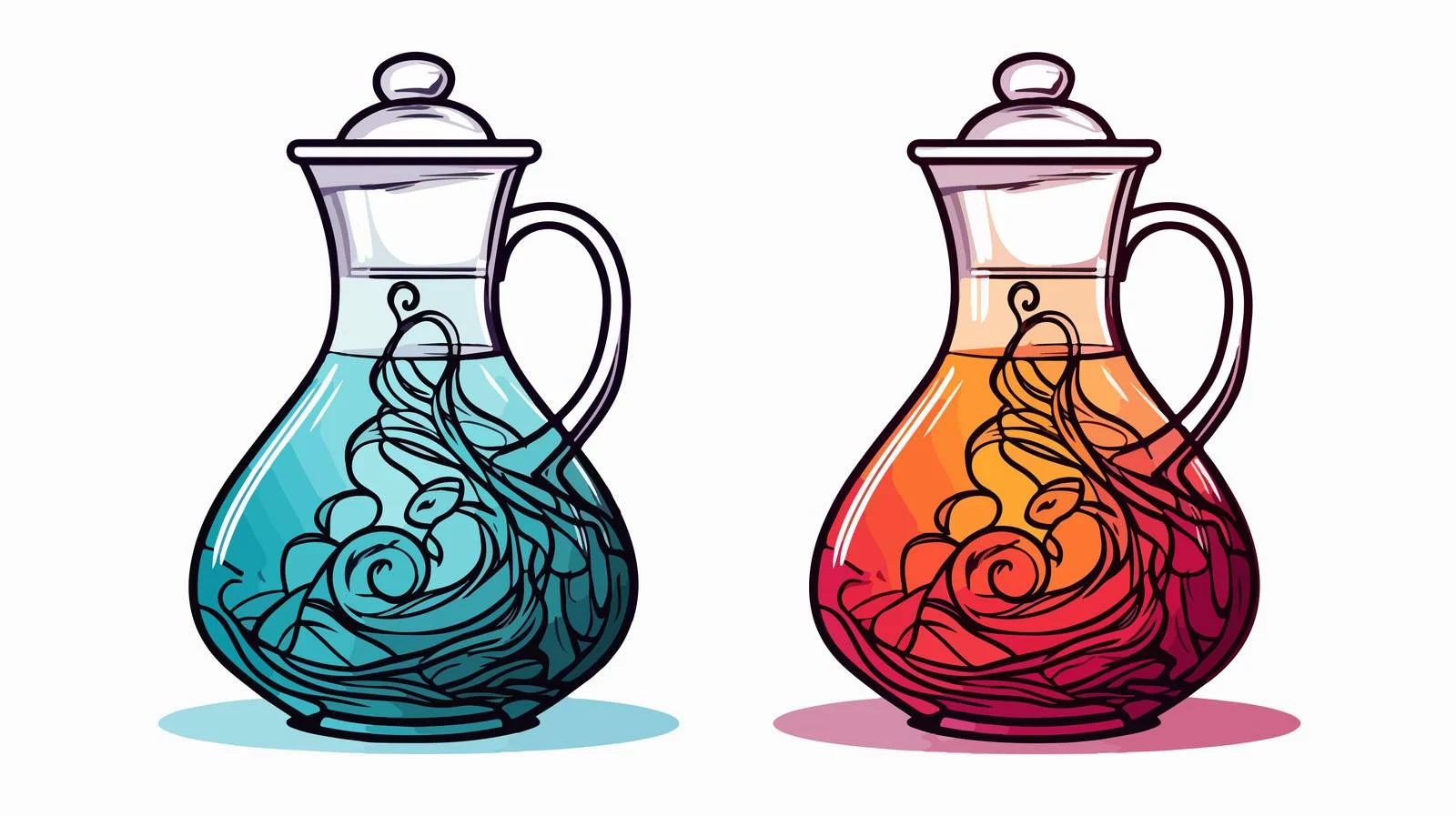 Chilled Cartoon Beverage Line Art — free download from Dotvec