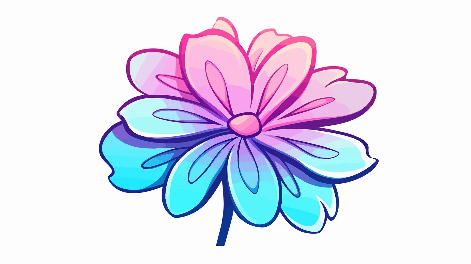 Cartoon Flower Gradient Line Drawing Stock — free download from Dotvec