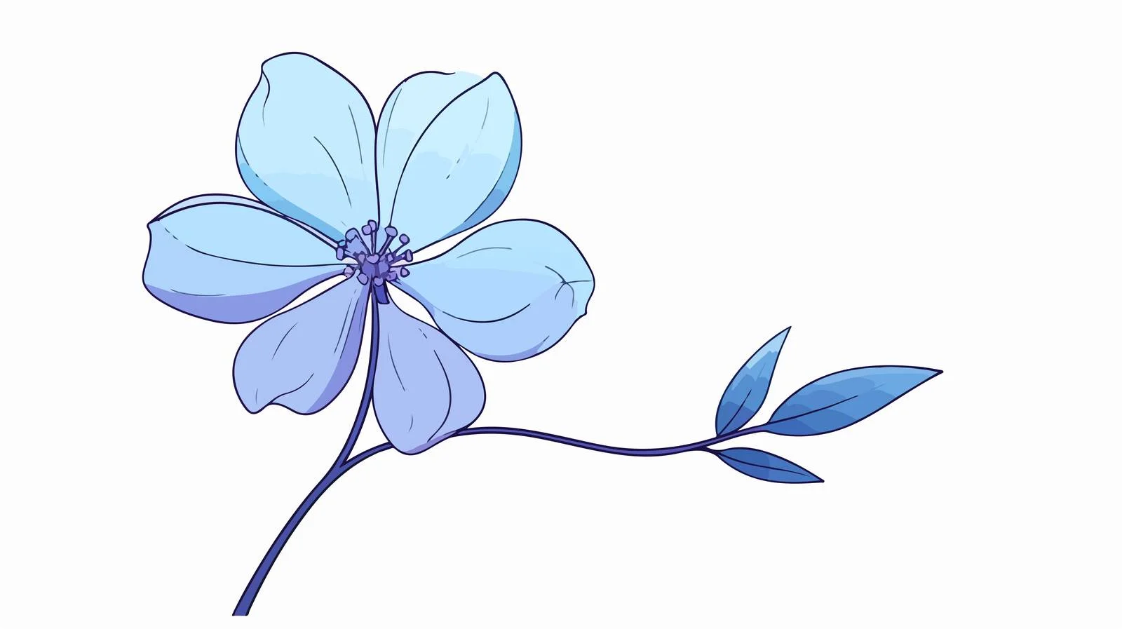 Cartoon Flower Gradient Line Drawing — free download from Dotvec