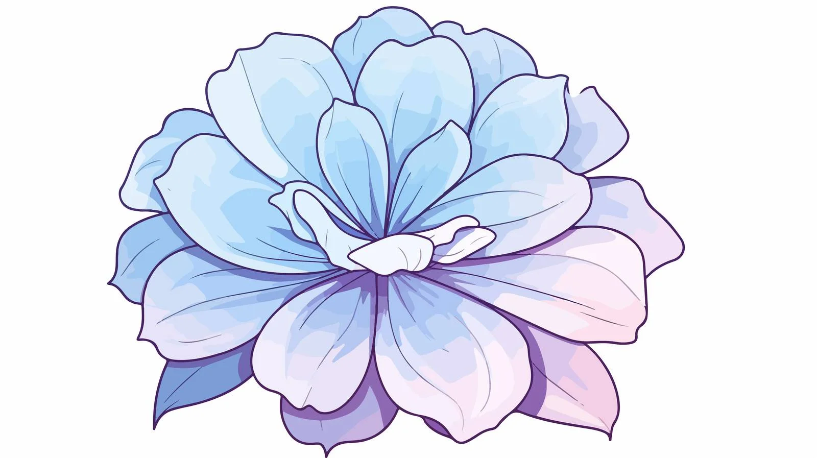 Cartoon Flower Gradient Line Drawing — free download from Dotvec