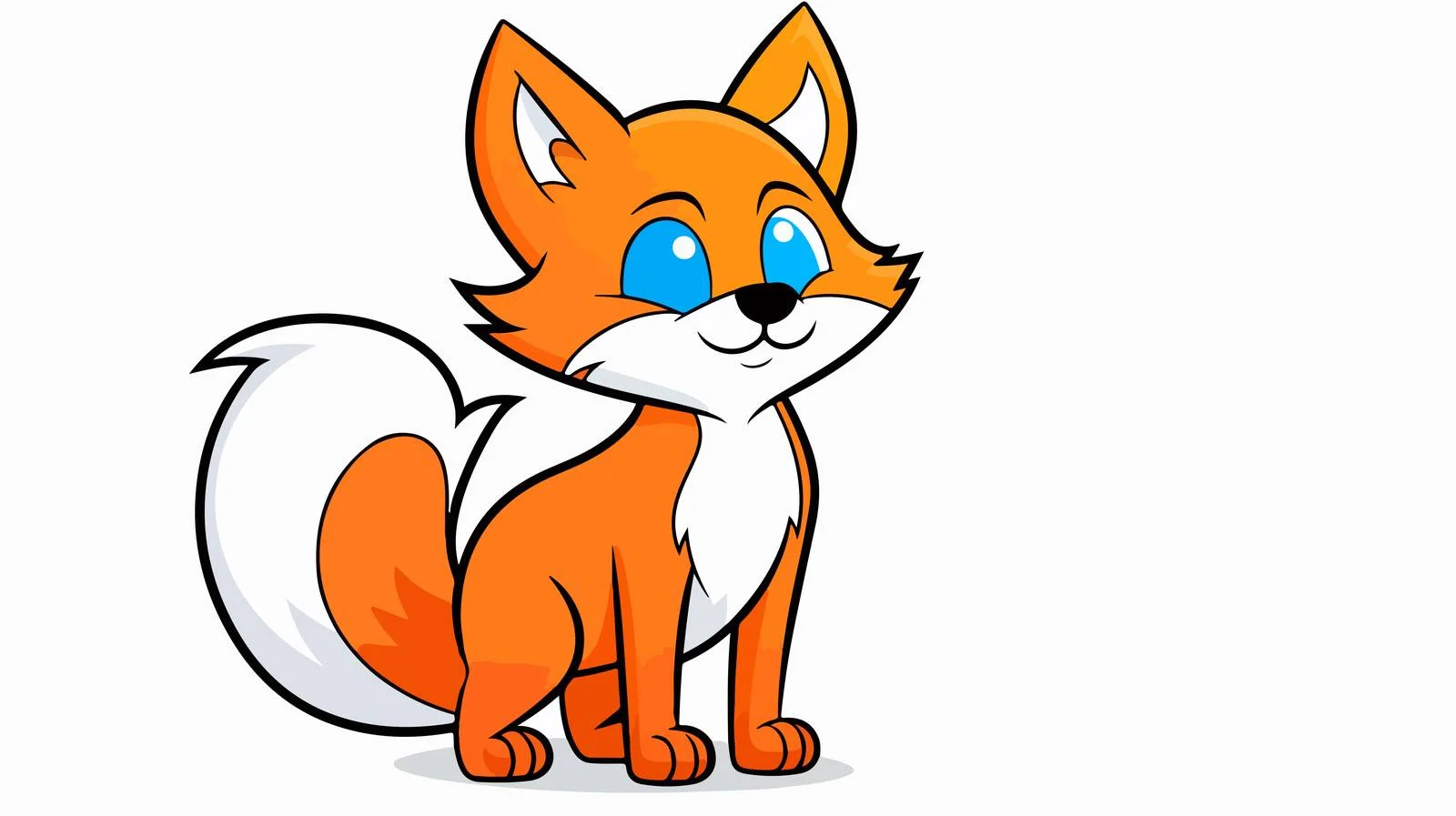 Friendly Cartoon Fox Line Drawing — free download from Dotvec