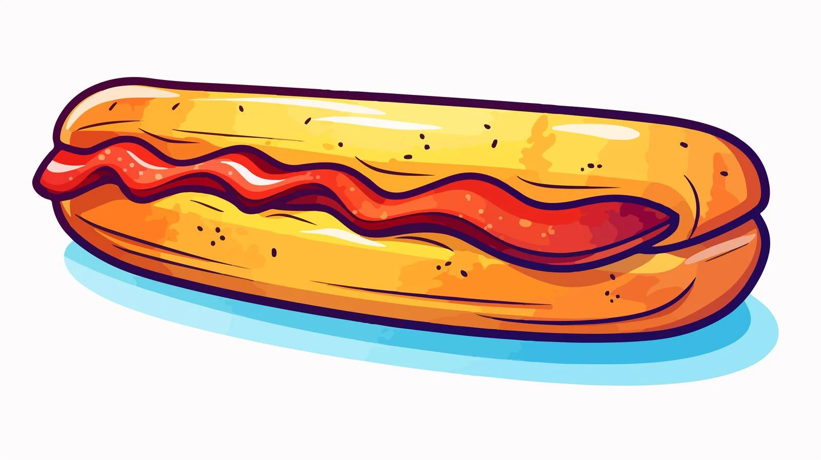 Cartoon Hot Dog Line Drawing — free download from Dotvec