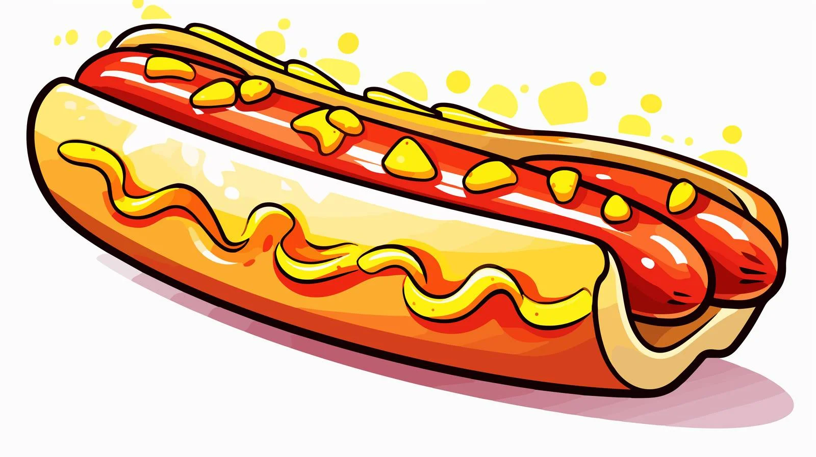 Cartoon Hot Dog Line Drawing — free download from Dotvec