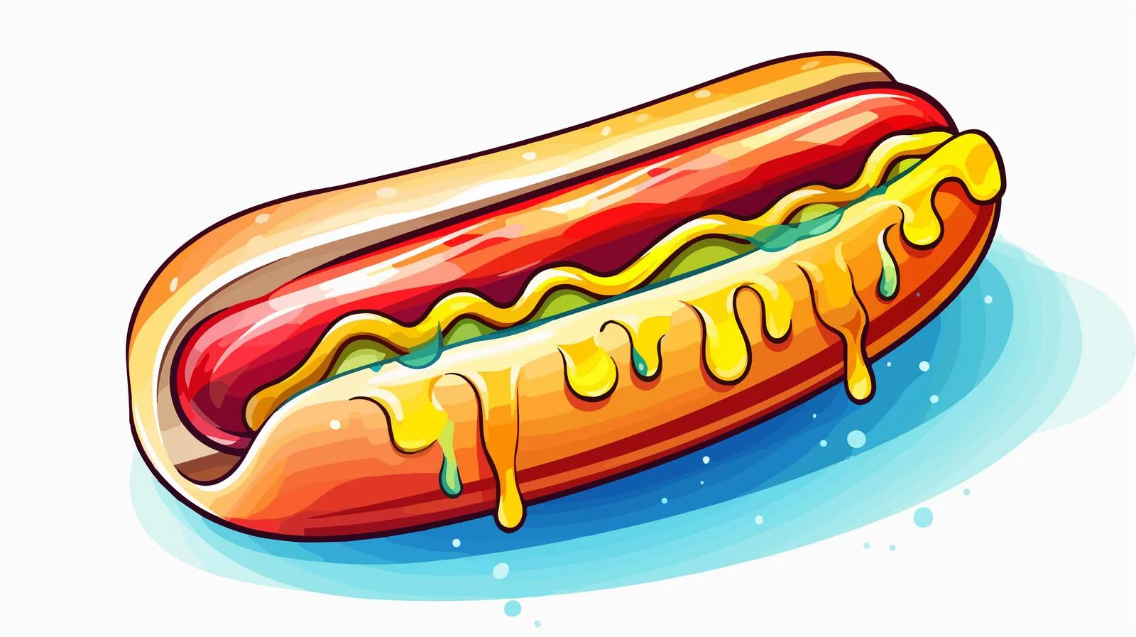 Whimsical Gradient Hot Dog Illustration — free download from Dotvec