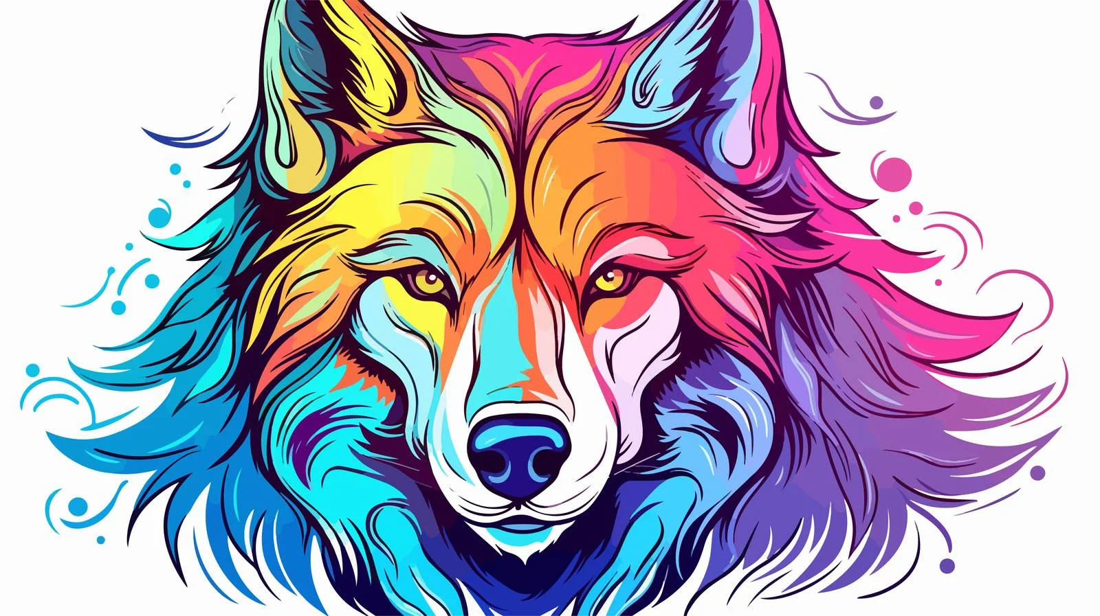 Cartoon Hungry Wolf Line Drawing — free download from Dotvec