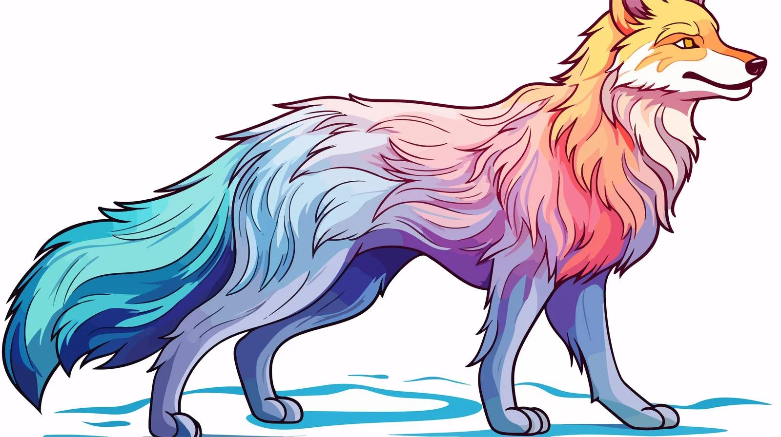 Hungry Wolf Line Drawing Illustration — free download from Dotvec