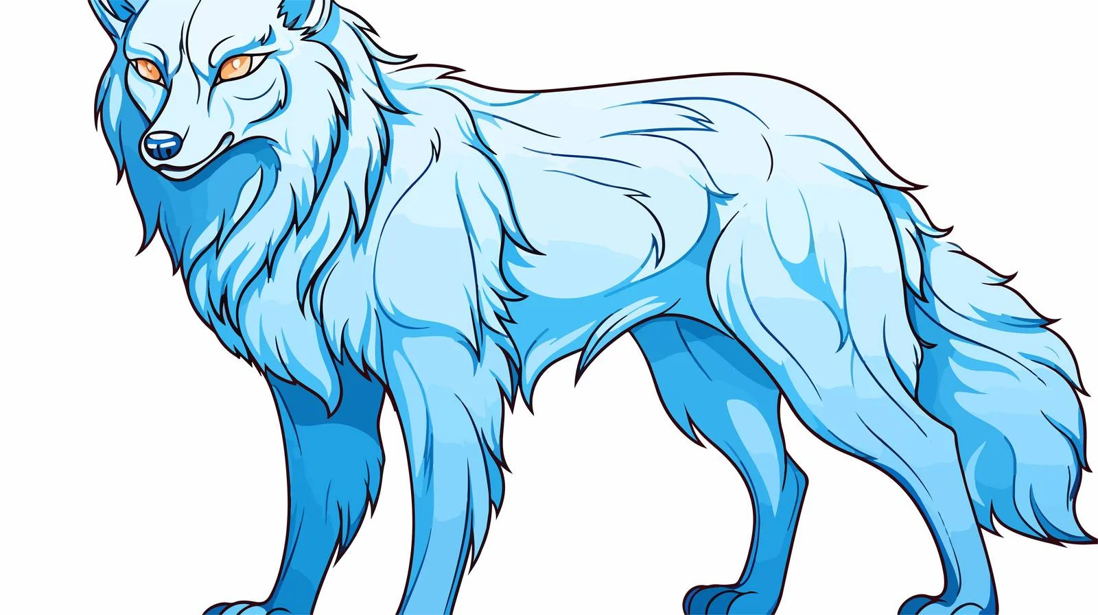 Hungry Wolf Line Art Illustration — free download from Dotvec