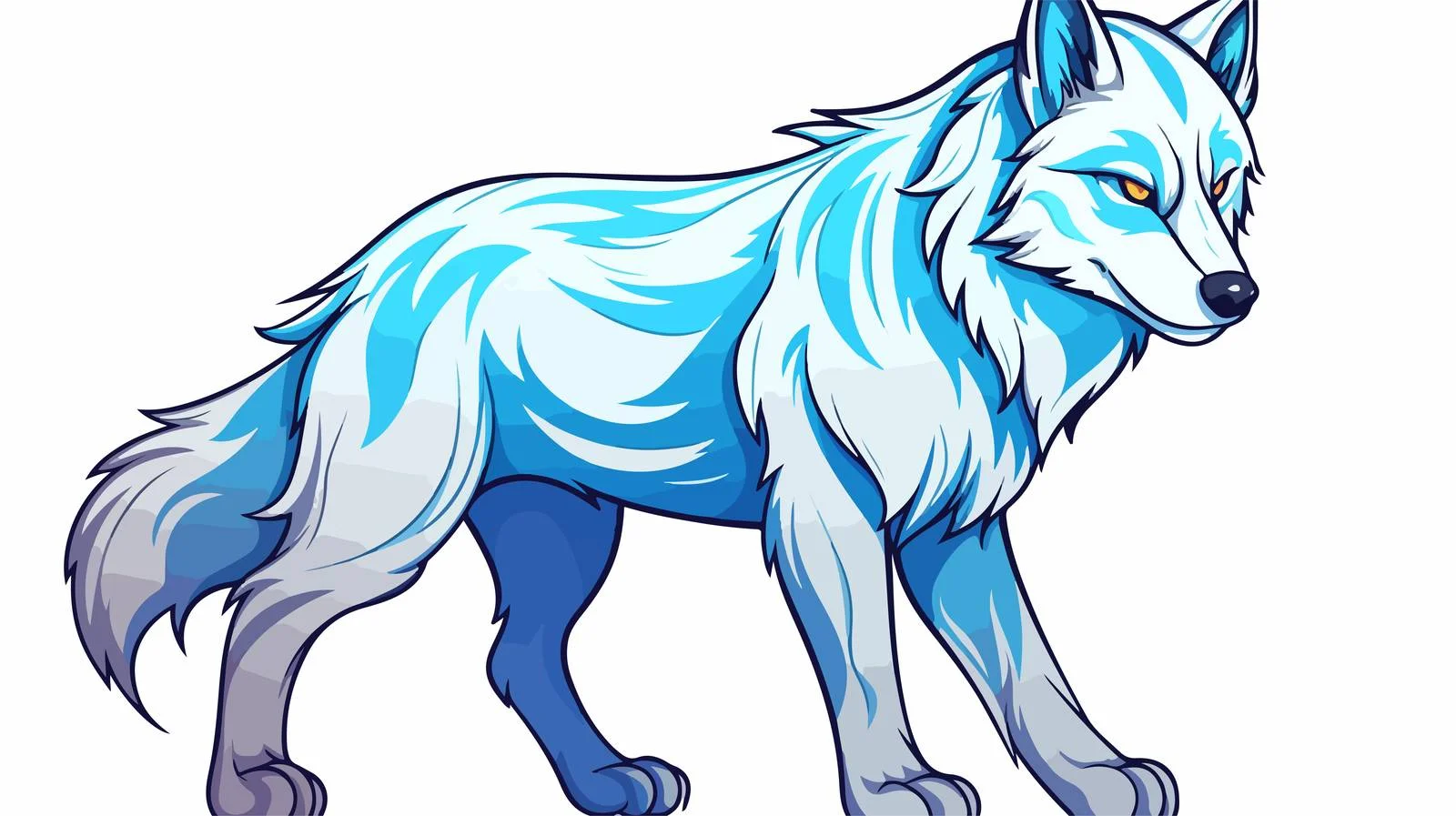 Hungry Wolf Line Drawing Artwork — free download from Dotvec