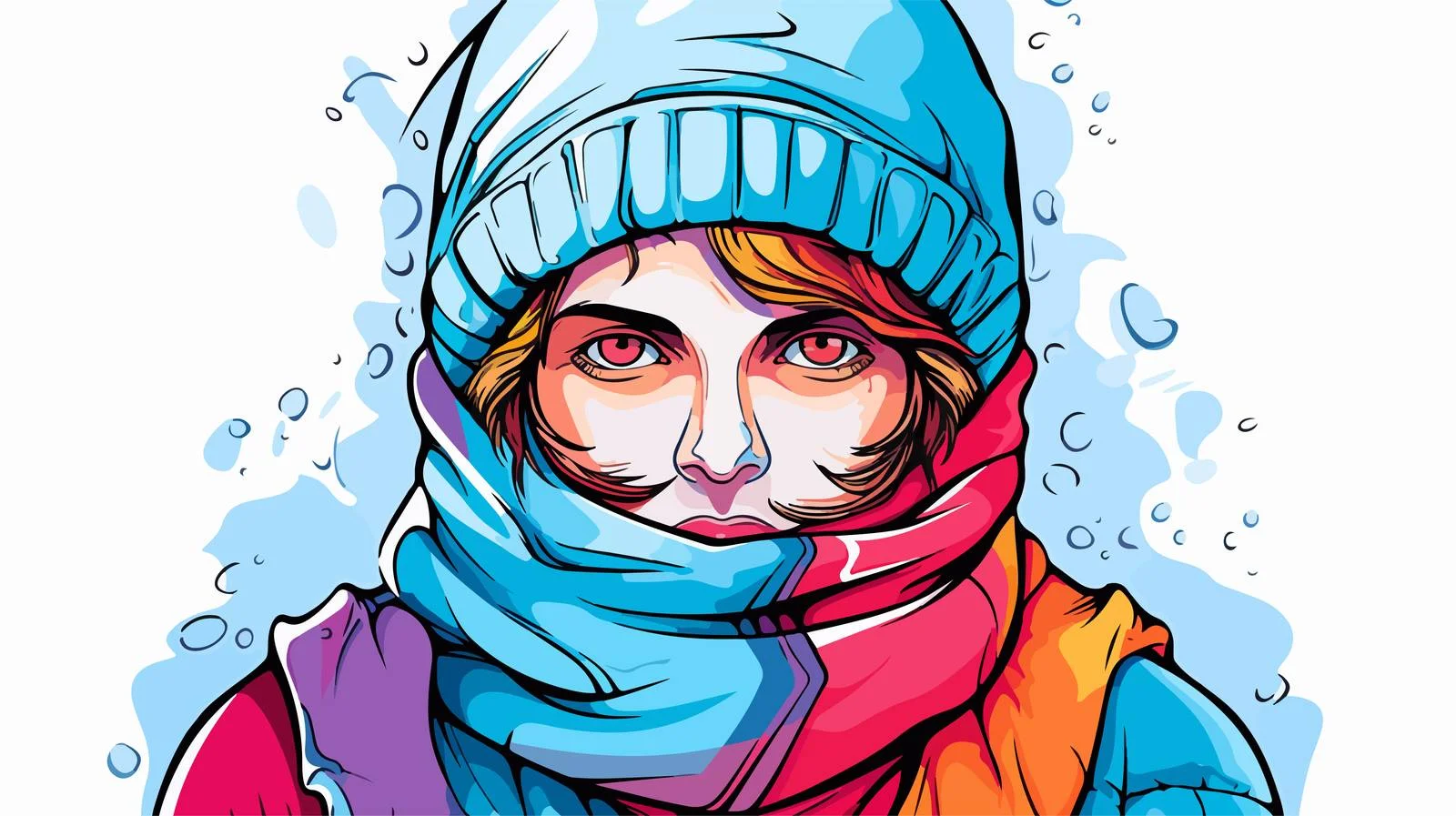 Cartoon Cold Gradient Line Illustration — free download from Dotvec