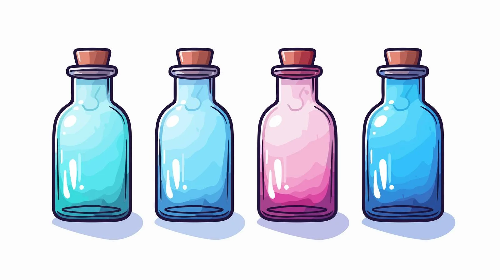 Cartoon Ink Bottle Drawing — free download from Dotvec