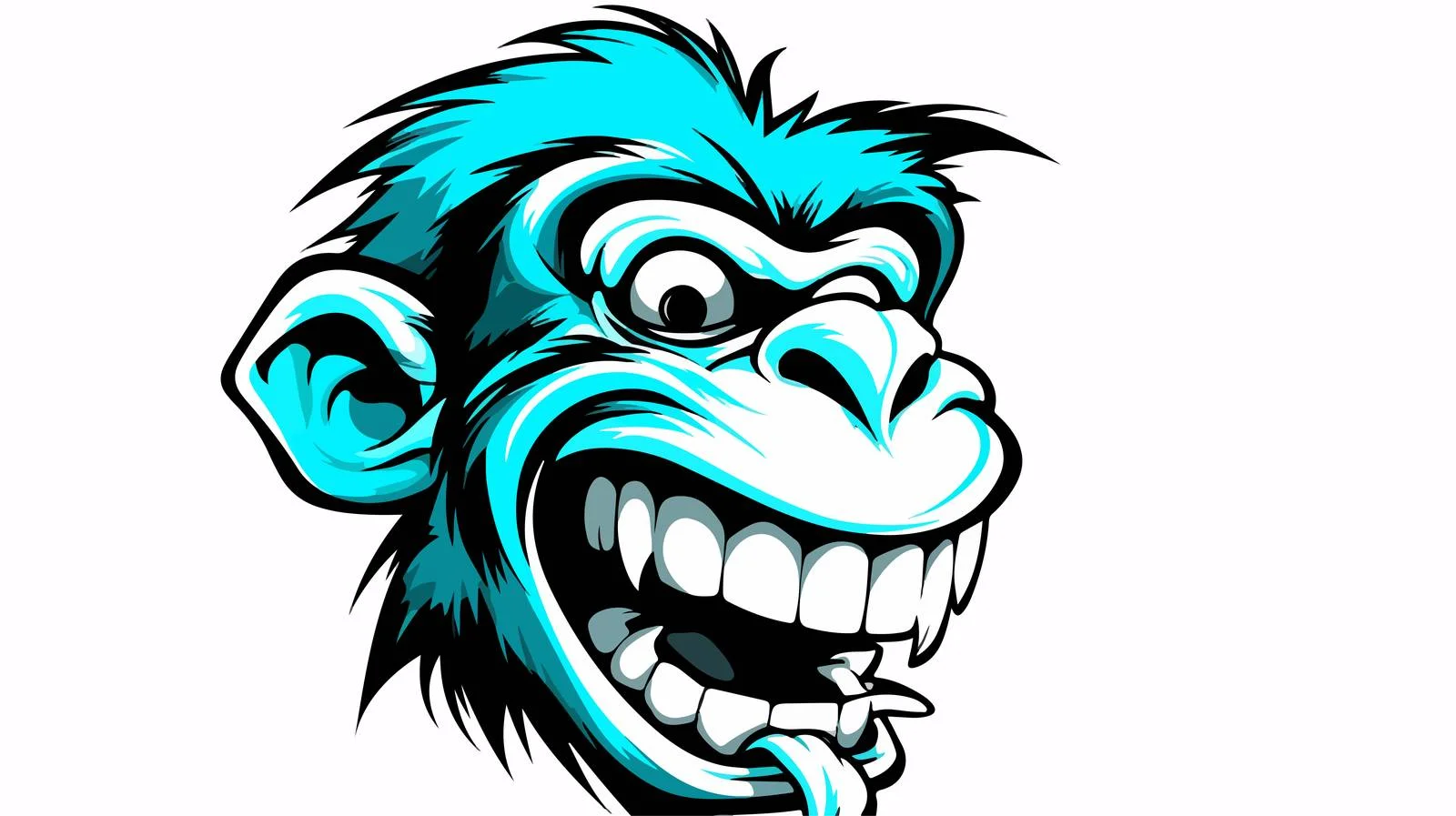 Cartoon Laughing Monkey Line Drawing — free download from Dotvec